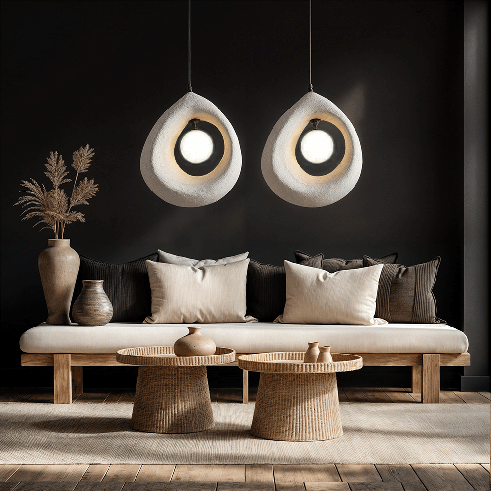 Japanese Wabi Sabi Hayami Resin Pendant Light