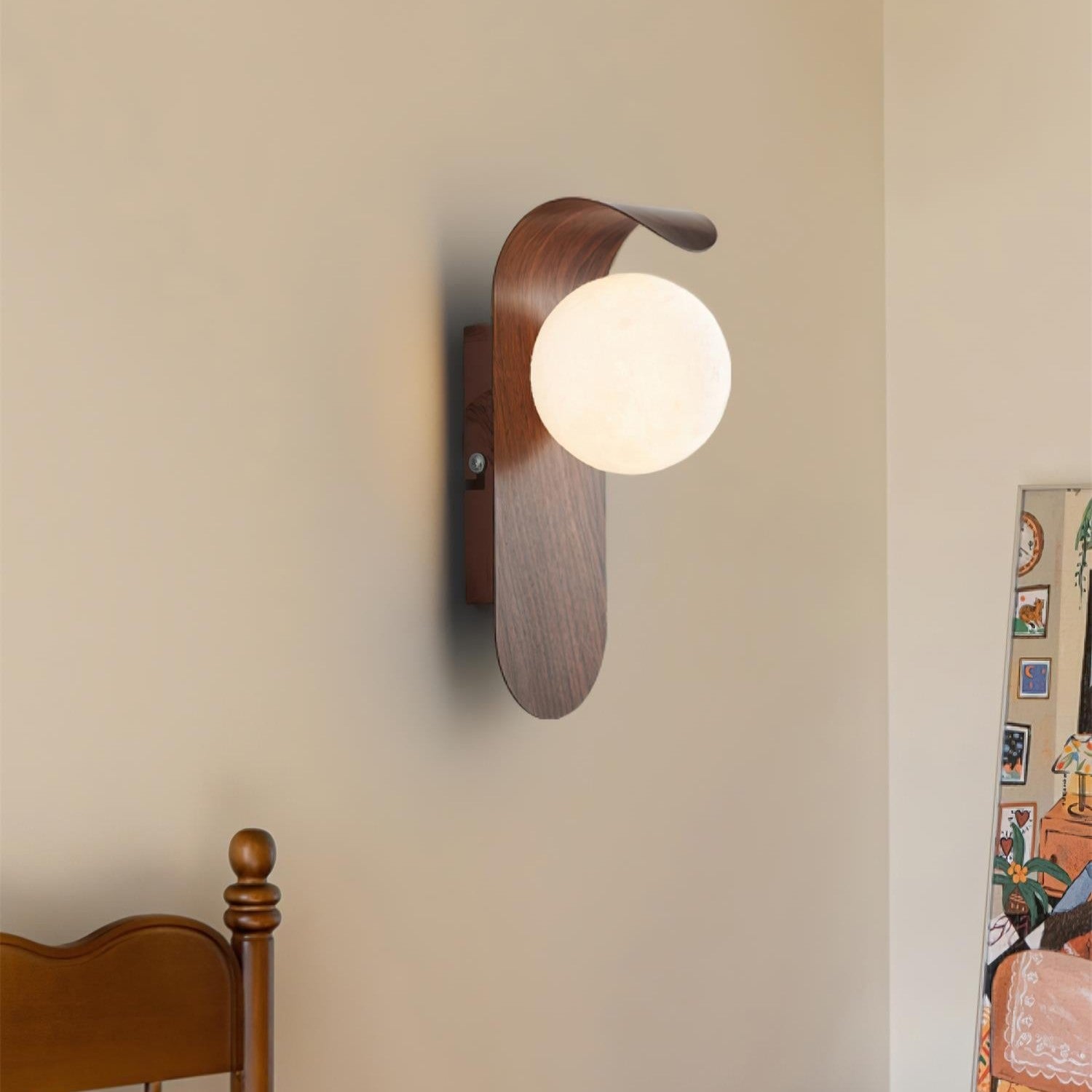 Carlyle Nordic Minimalist Iron Wood Accent LED Wall Light