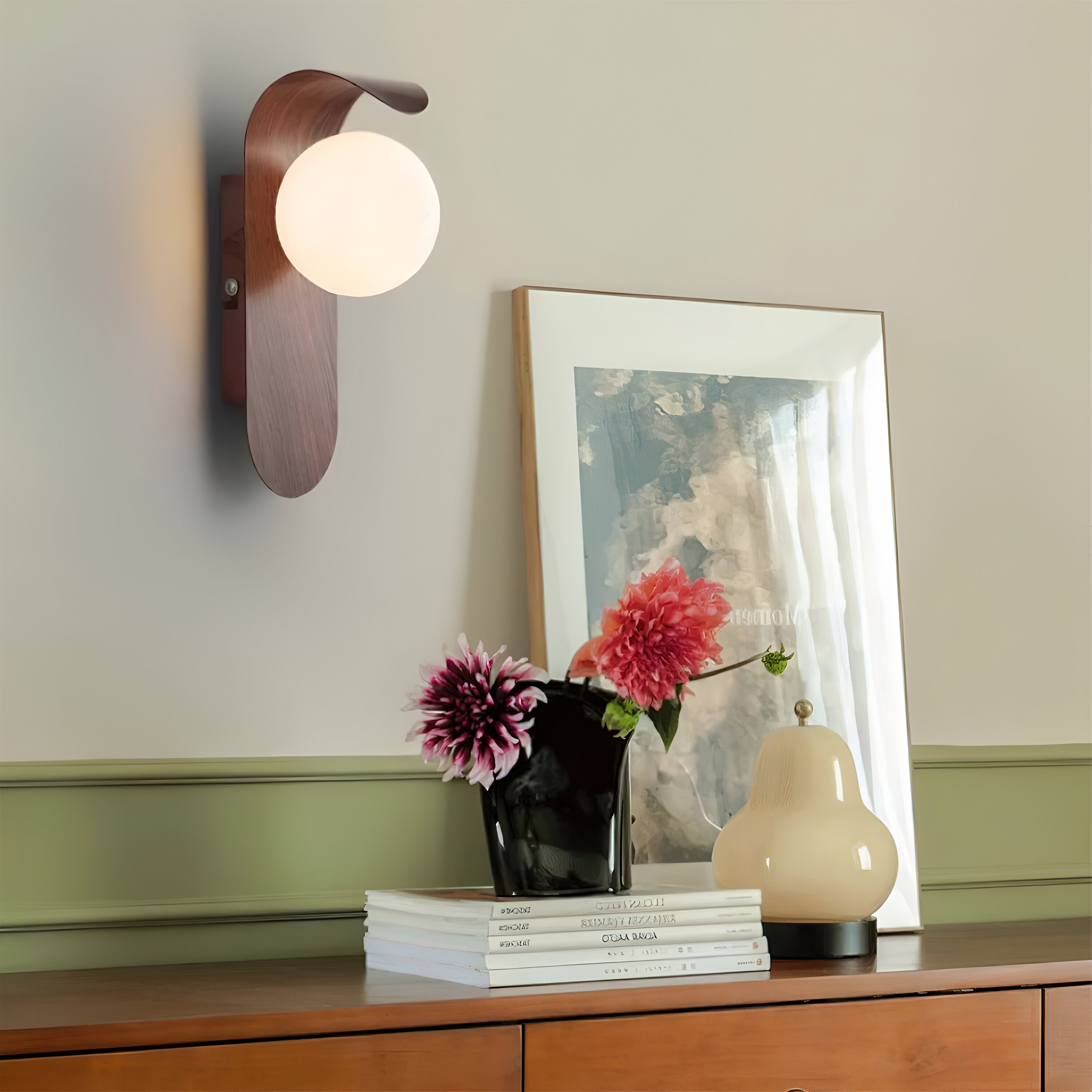 Carlyle Nordic Minimalist Iron Wood Accent LED Wall Light