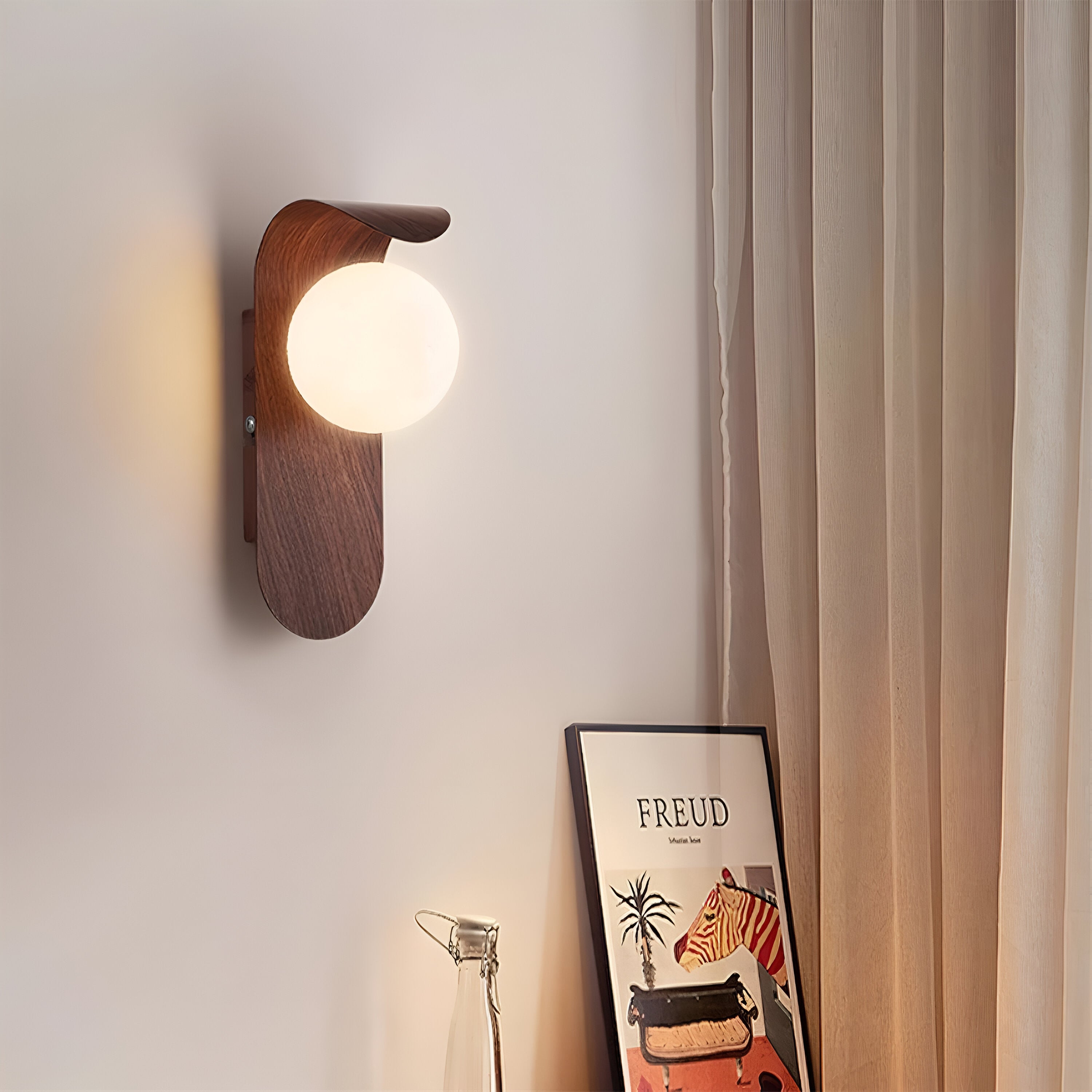Carlyle Nordic Minimalist Iron Wood Accent LED Wall Light