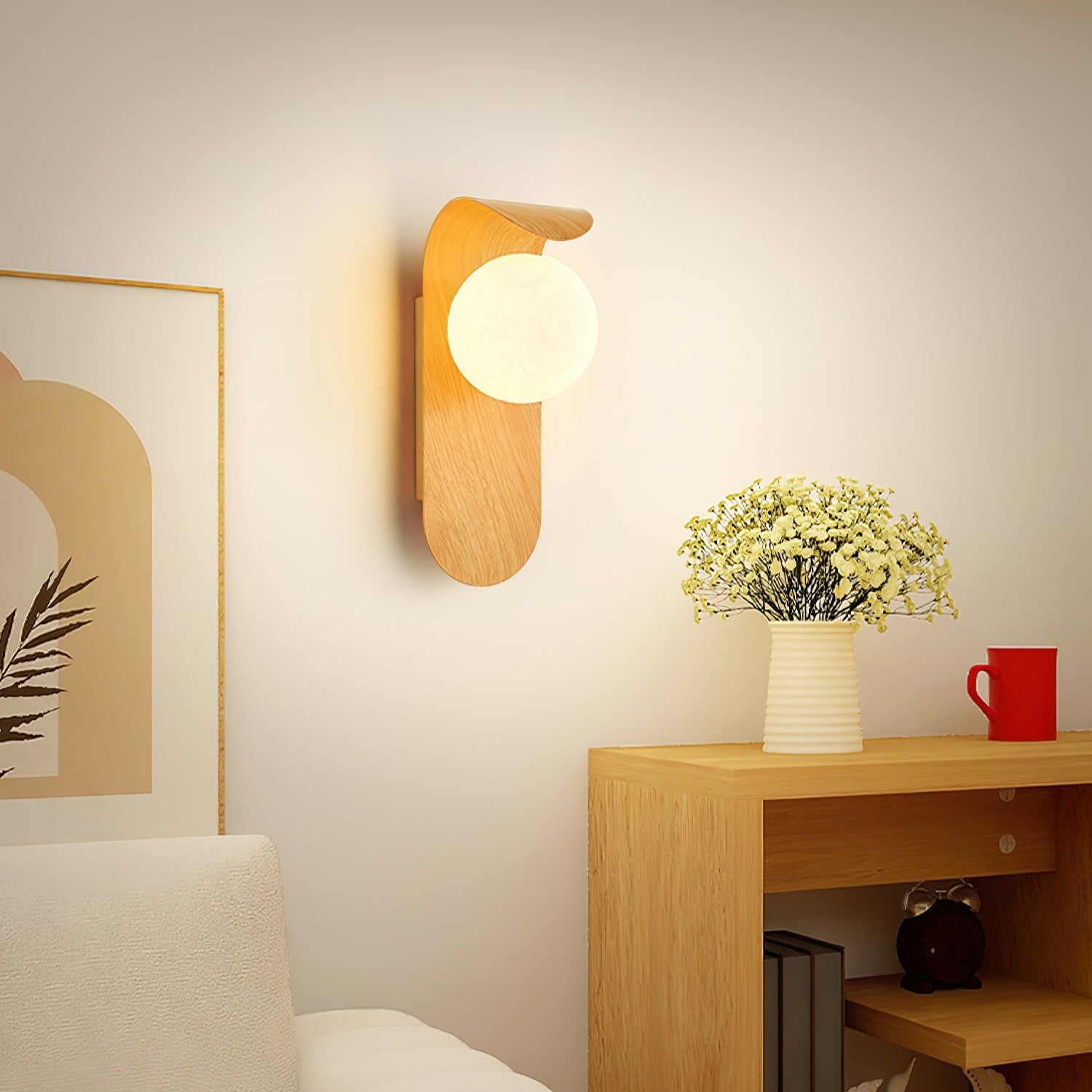 Carlyle Nordic Minimalist Iron Wood Accent LED Wall Light