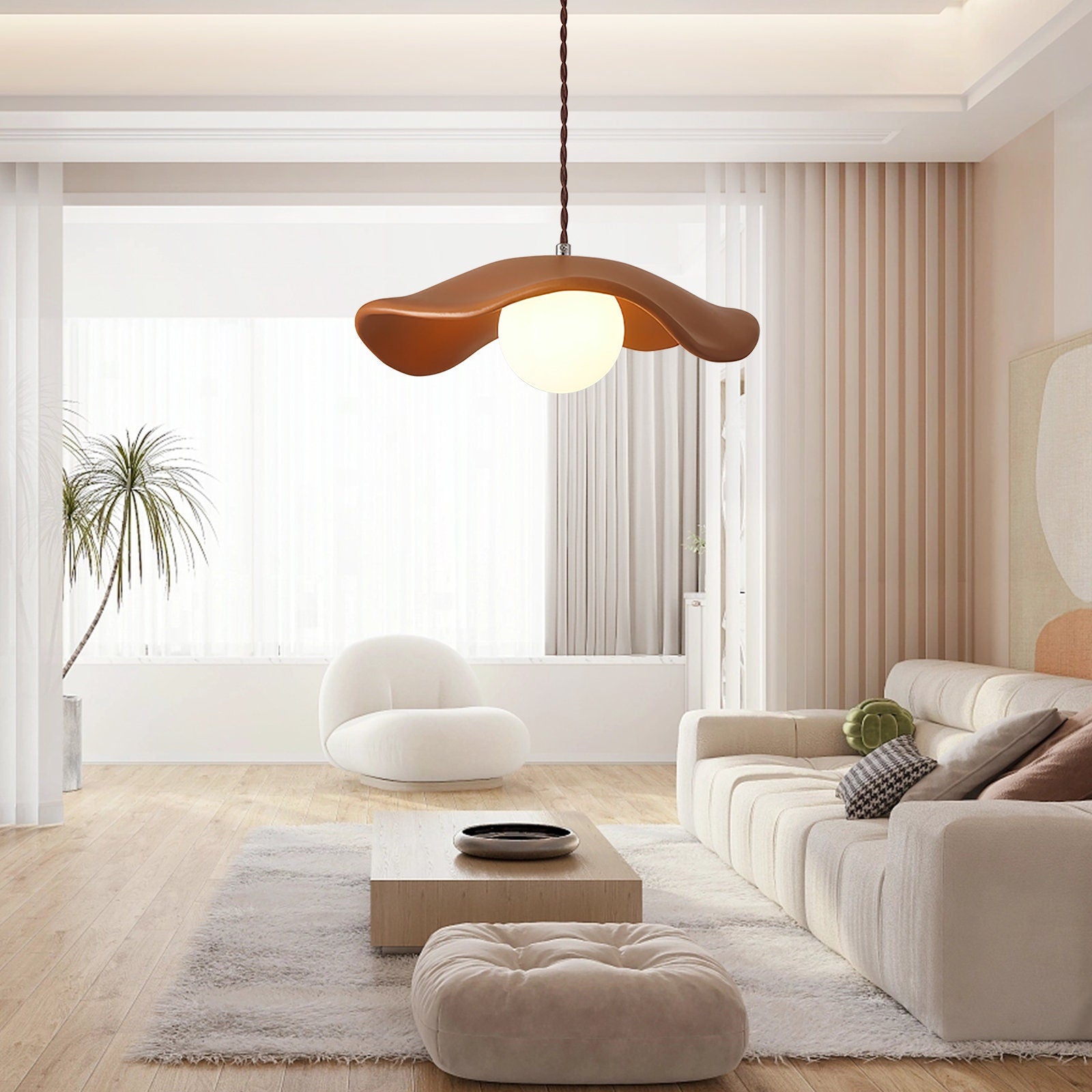 Yumi Sculptural Resin Elegance Minimalist Pendant Light