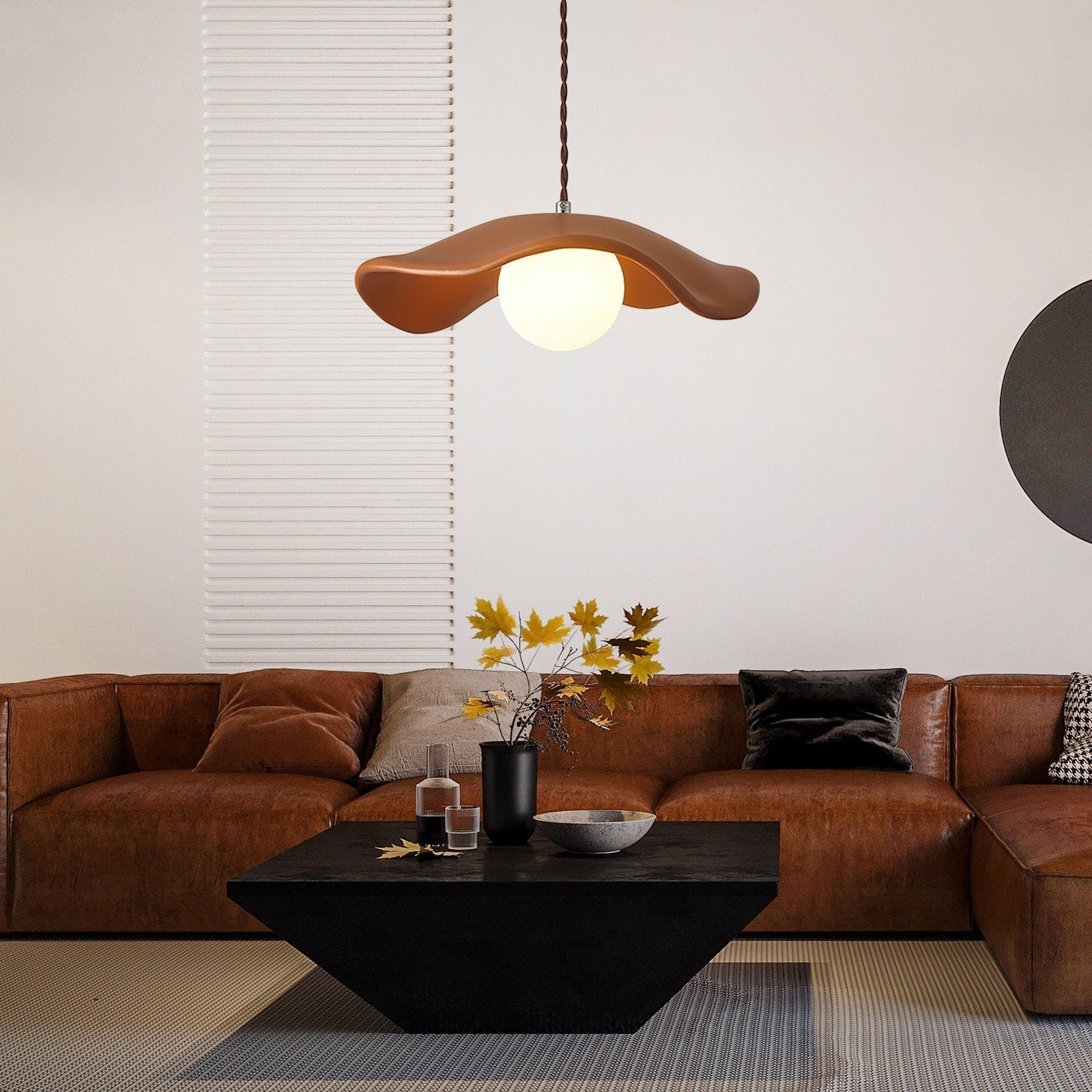 Yumi Sculptural Resin Elegance Minimalist Pendant Light