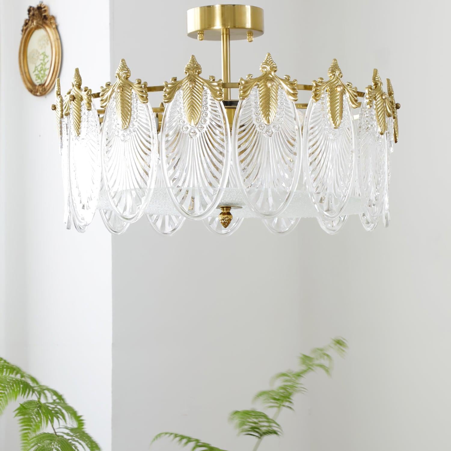 Lucea Bloom Retro Glass Round Chandelier
