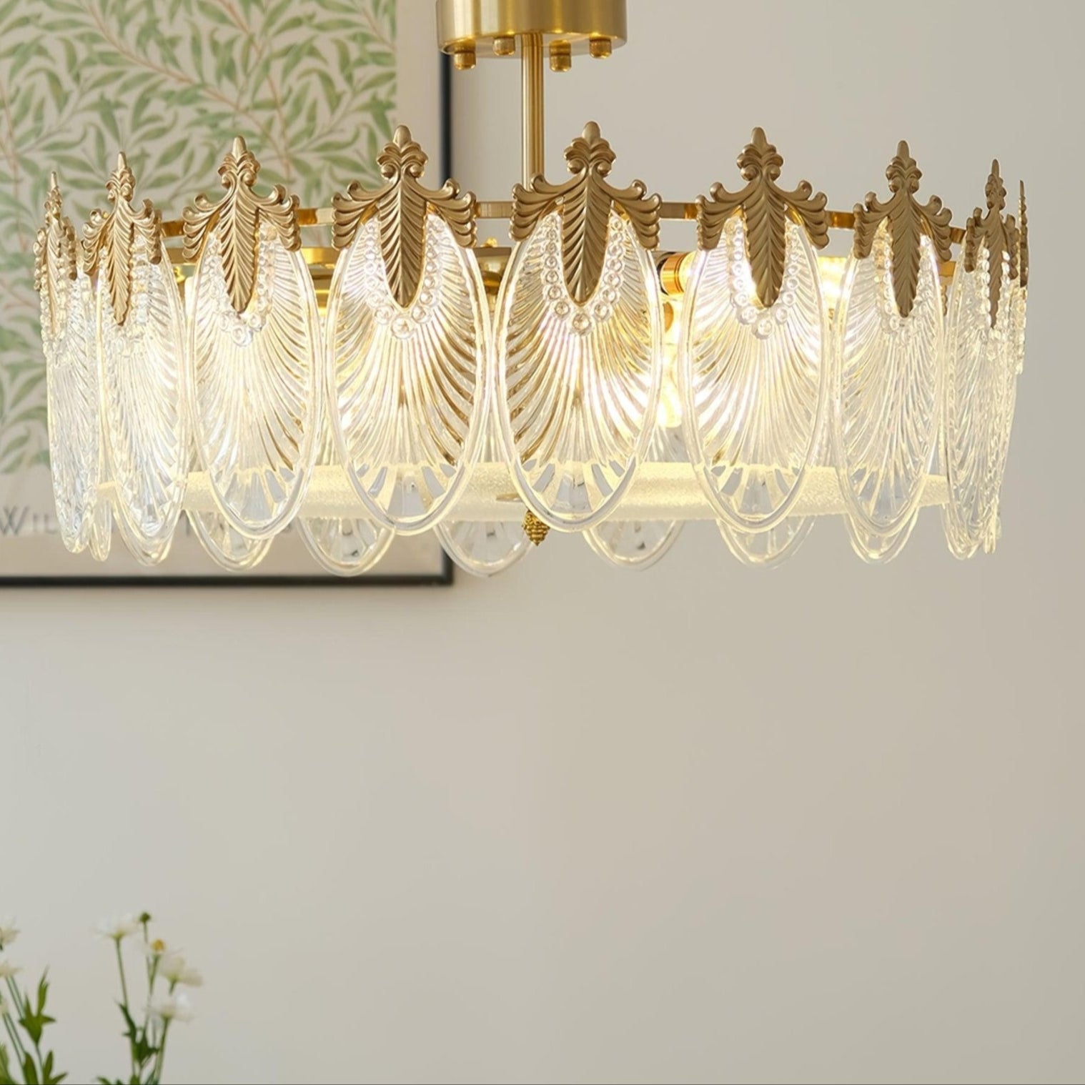 Lucea Bloom Retro Glass Round Chandelier