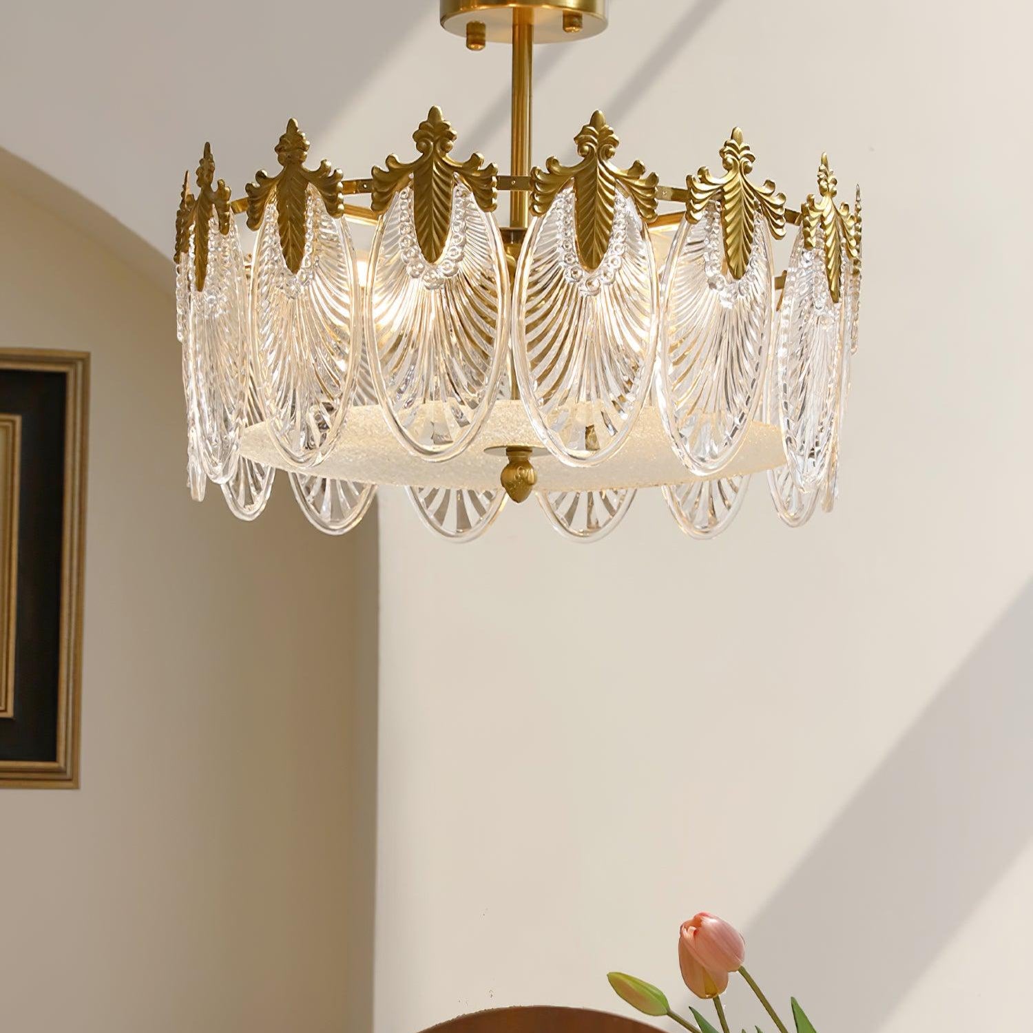 Lucea Bloom Retro Glass Round Chandelier