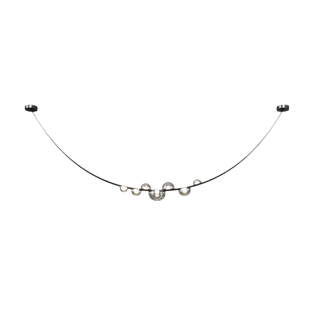 Dew Drops Nordics Glass Leather Linear Chandelier