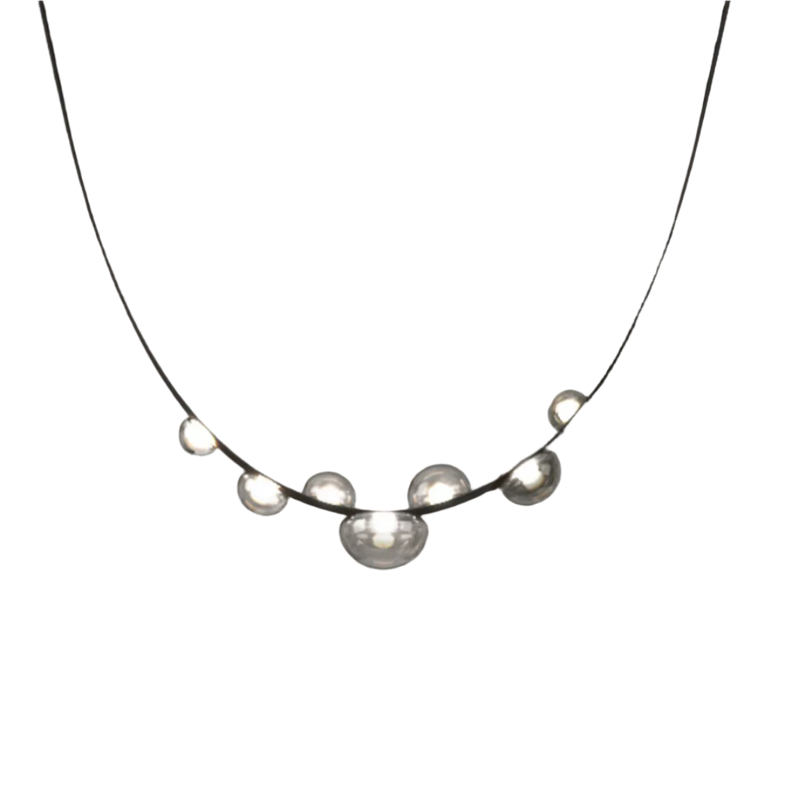 Dew Drops Nordics Glass Leather Linear Chandelier