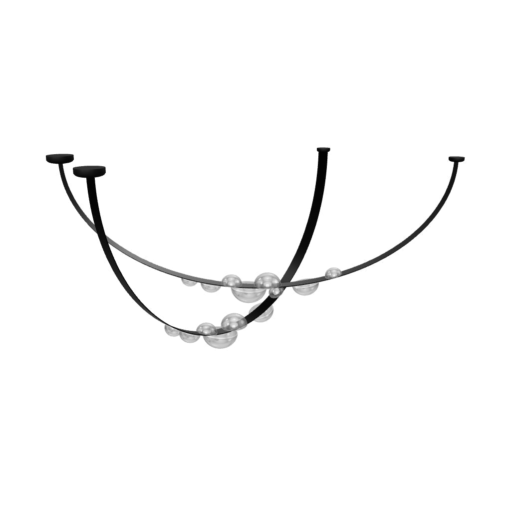 Dew Drops Nordics Glass Leather Linear Chandelier