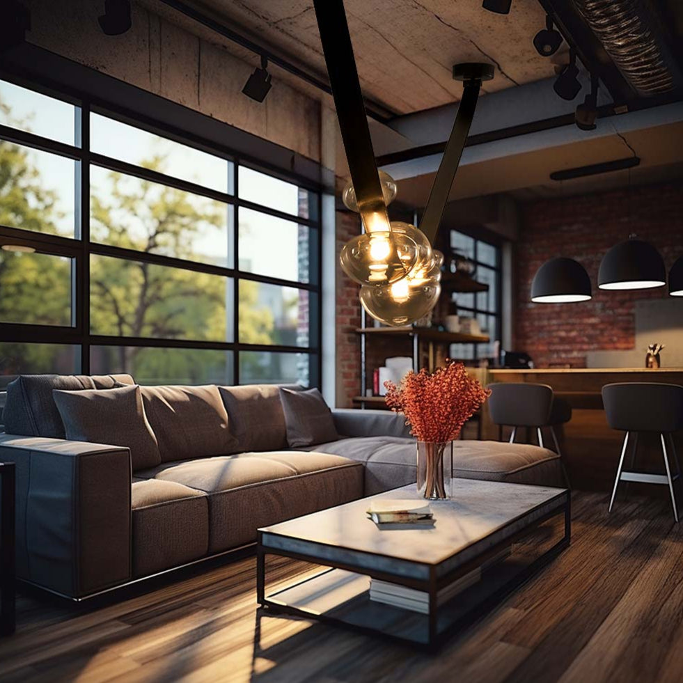 Dew Drops Nordics Glass Leather Linear Chandelier