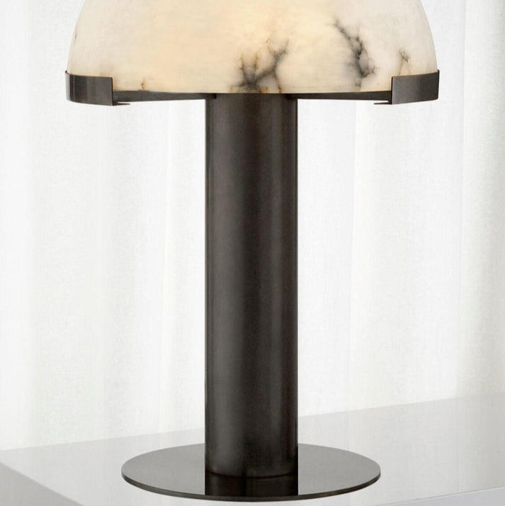 Luminous Veil Alabaster Bronze Table Lamp