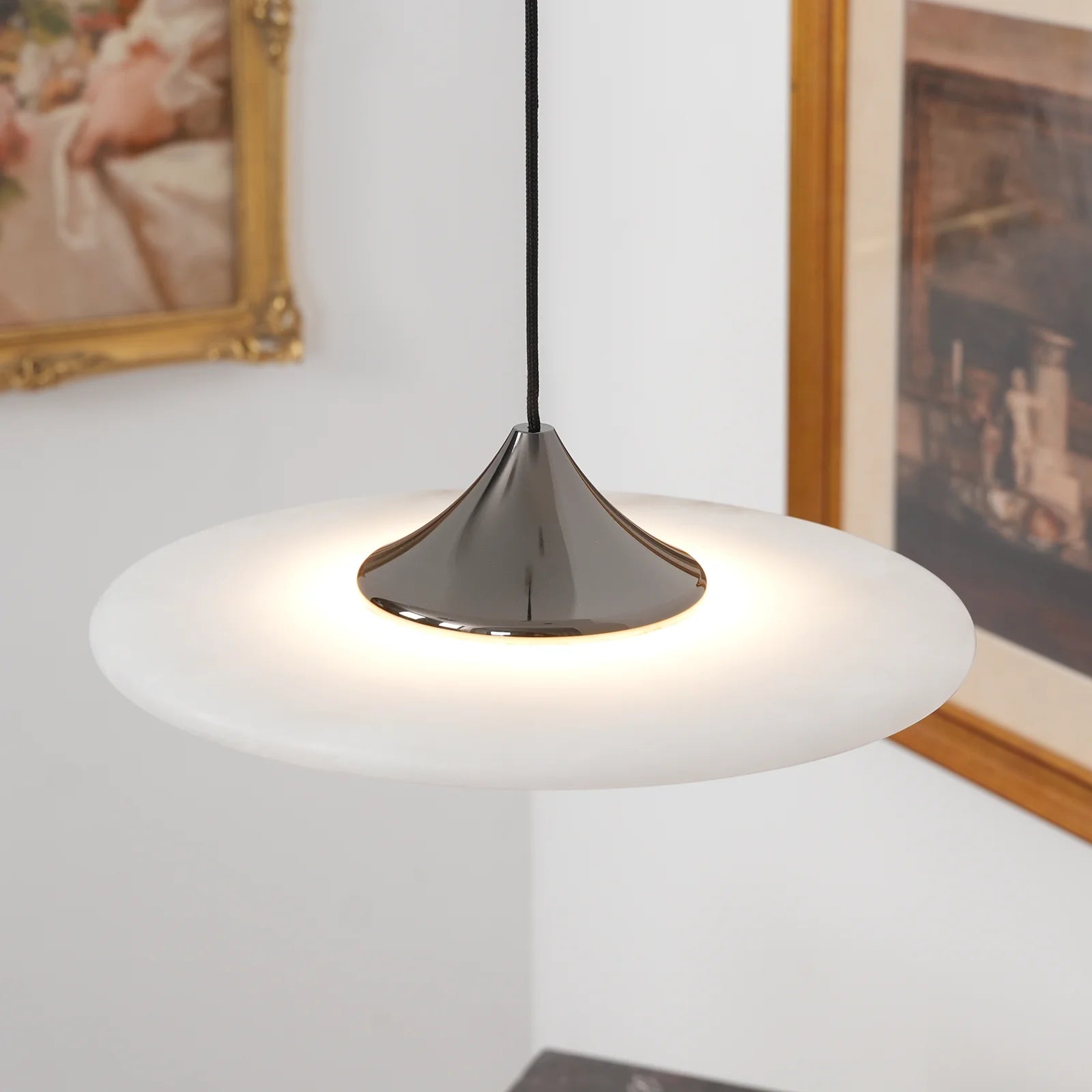 Celesto Disc Alabaster Minimalist Pendant Light