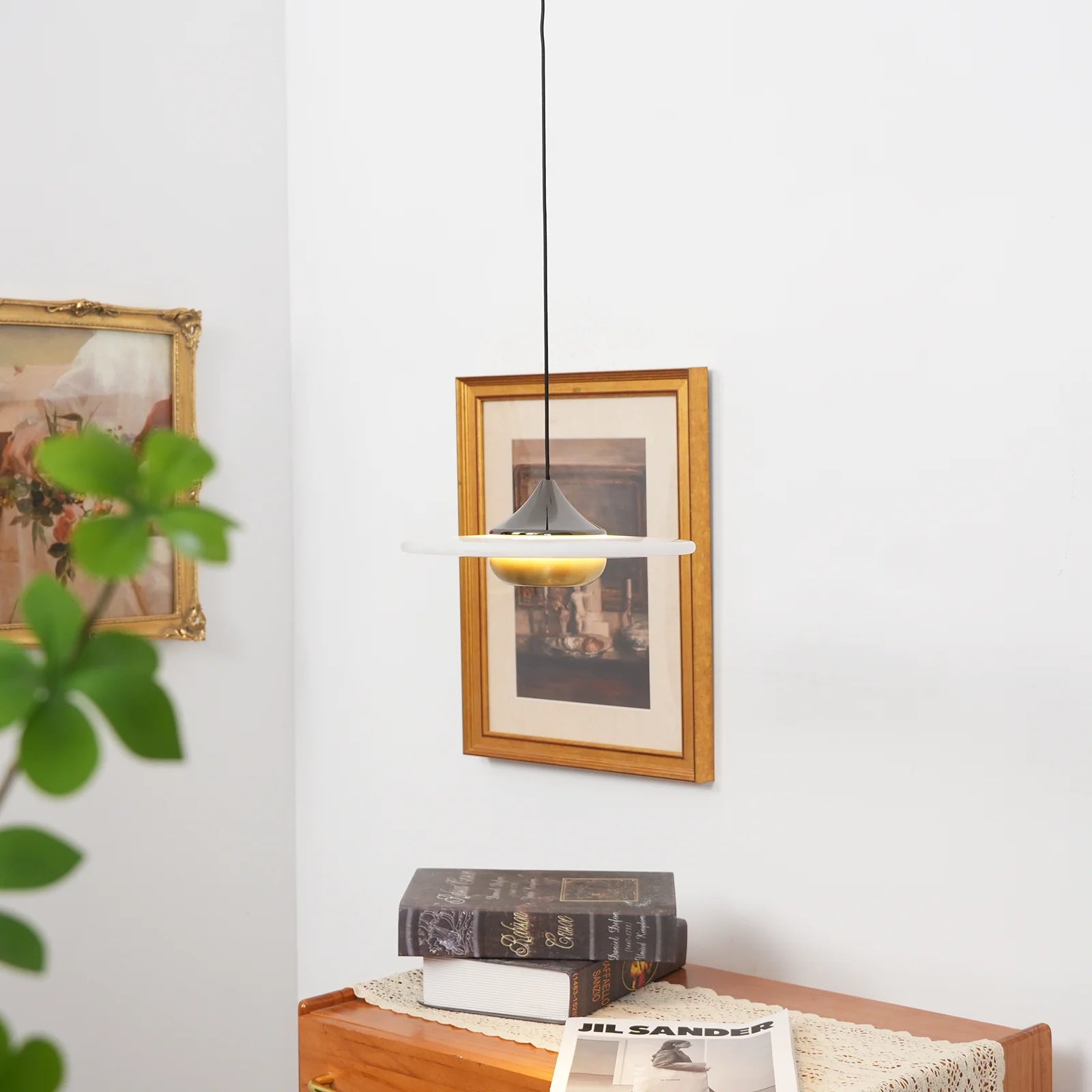 Celesto Disc Alabaster Minimalist Pendant Light