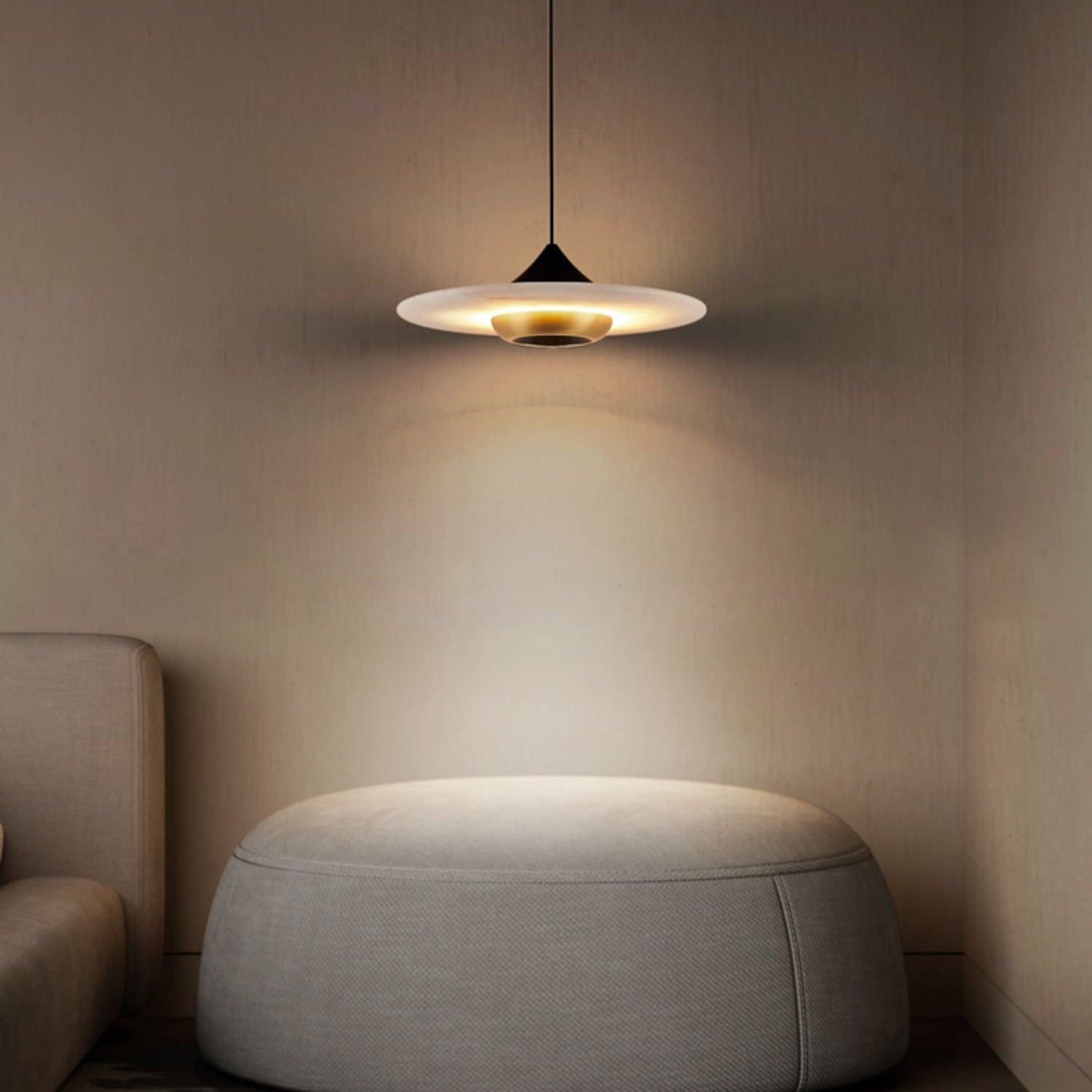 Celesto Disc Alabaster Minimalist Pendant Light