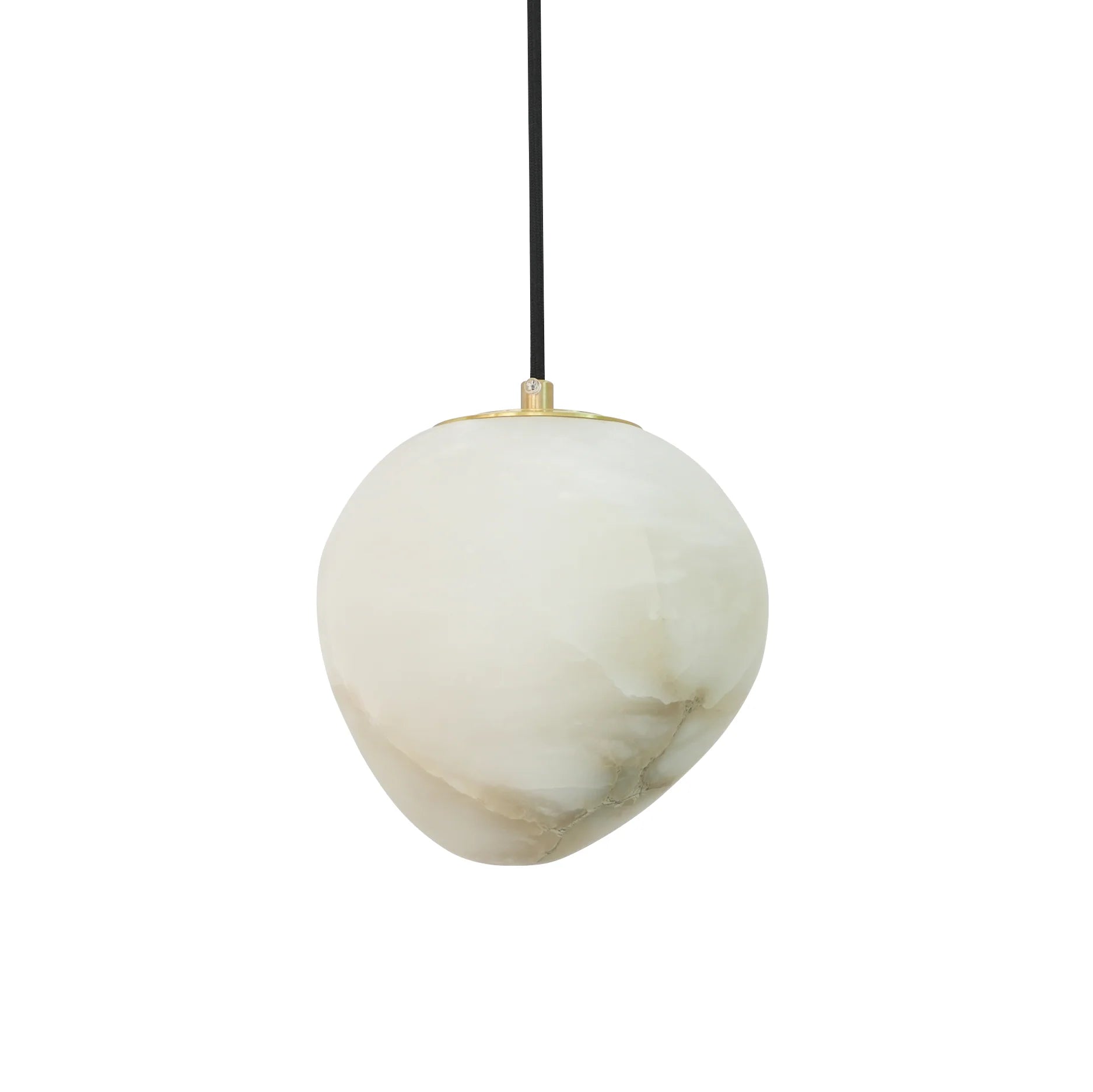 Living Sculpture Alabaster Brass Pendant Light