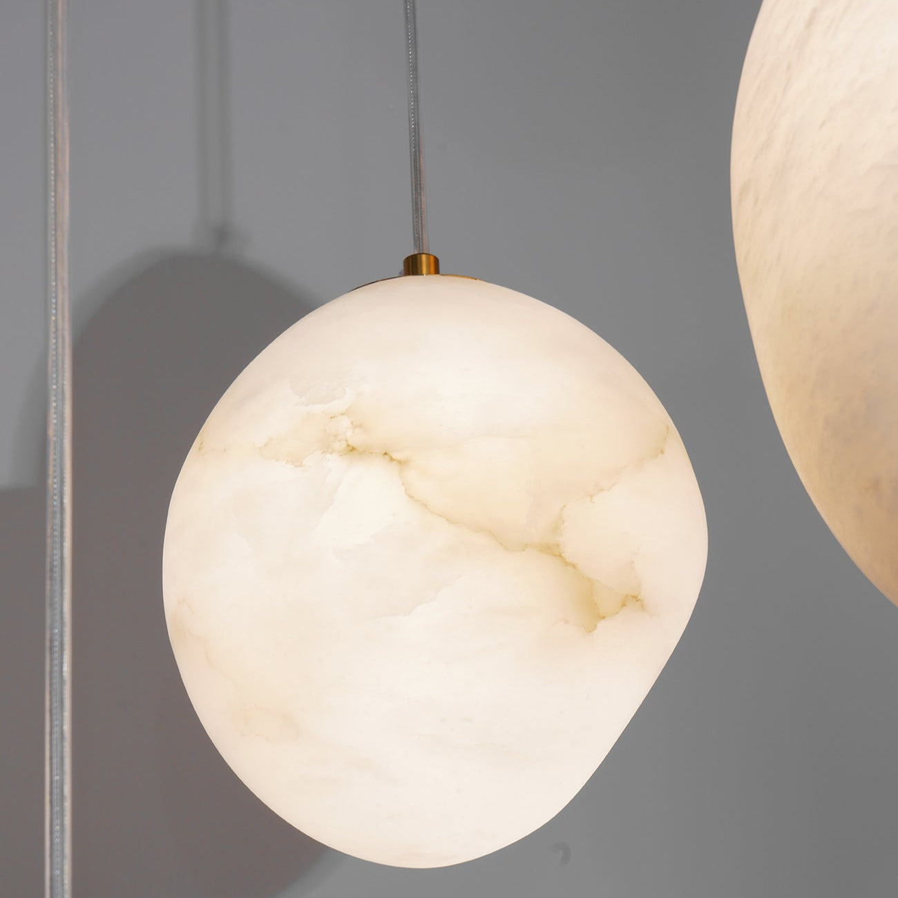 Living Sculpture Alabaster Brass Pendant Light