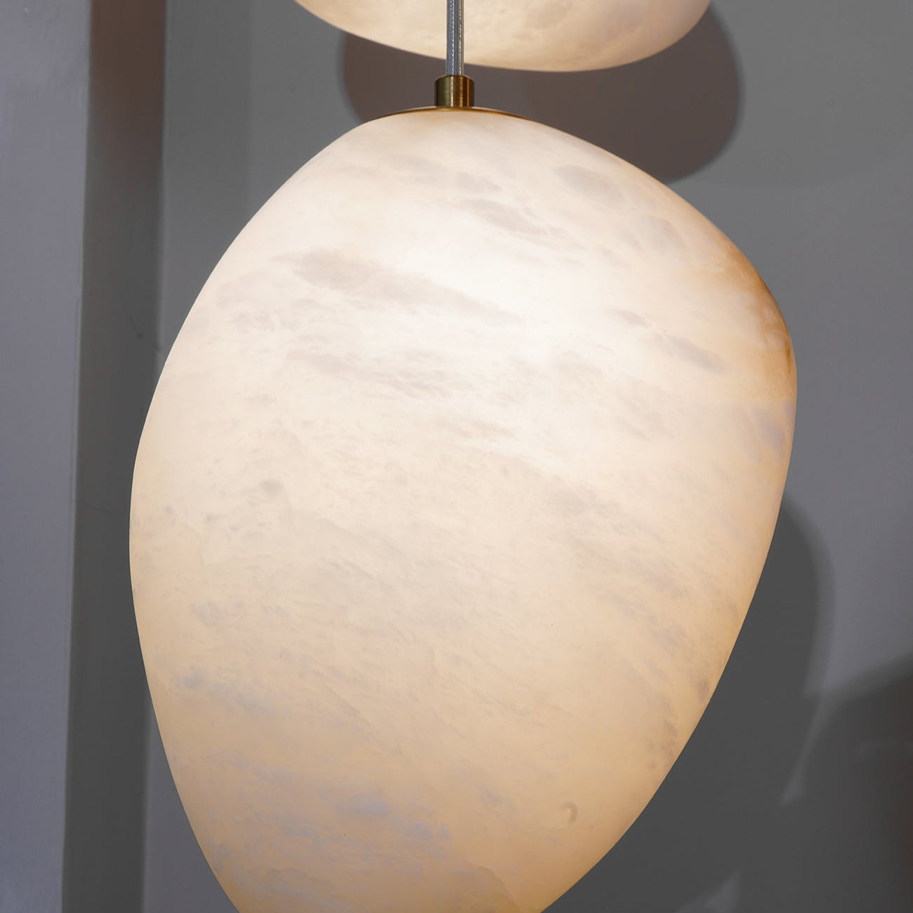 Living Sculpture Alabaster Brass Pendant Light