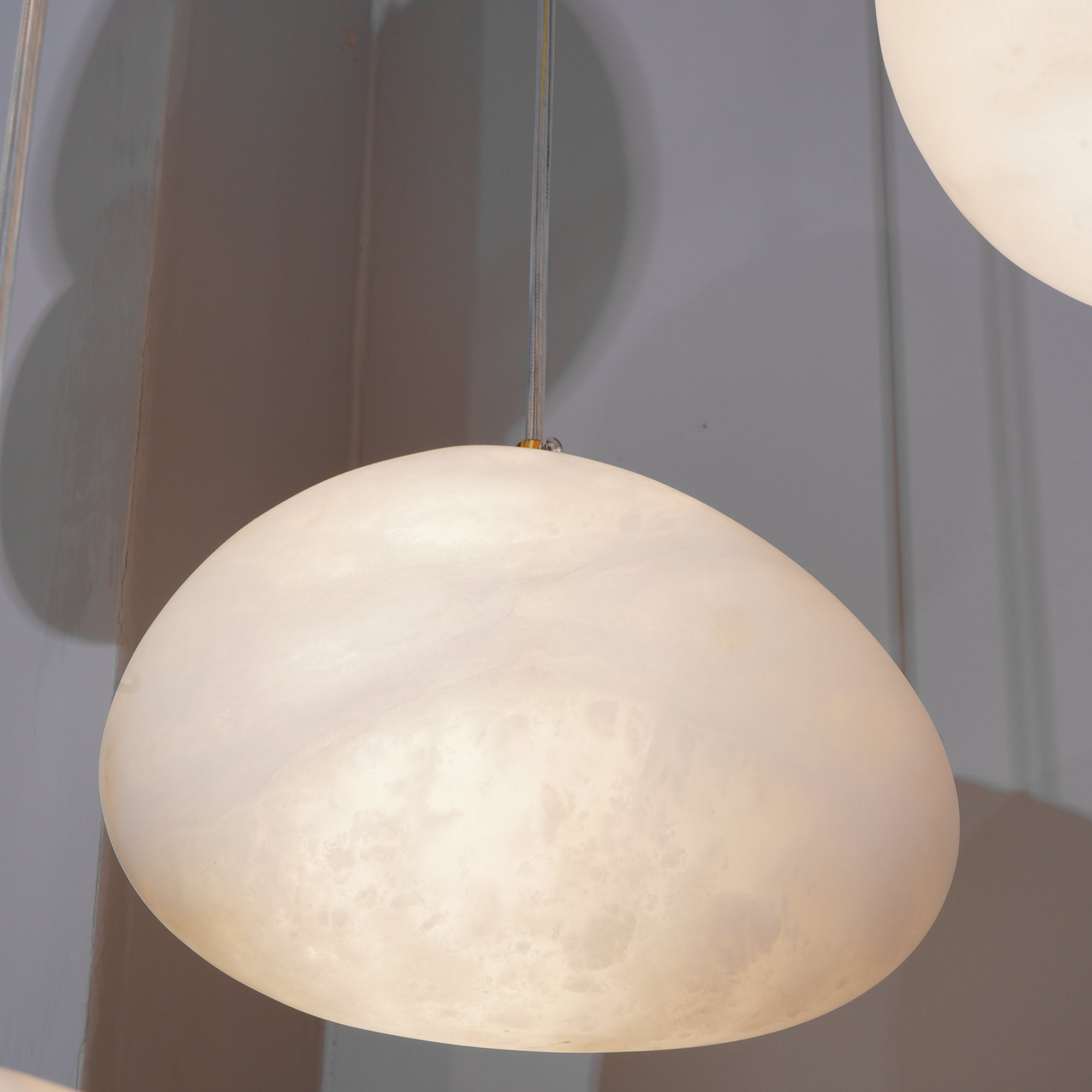 Living Sculpture Alabaster Brass Pendant Light