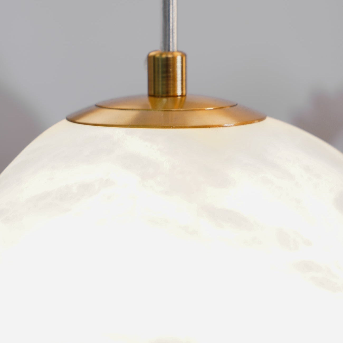 Living Sculpture Alabaster Brass Pendant Light