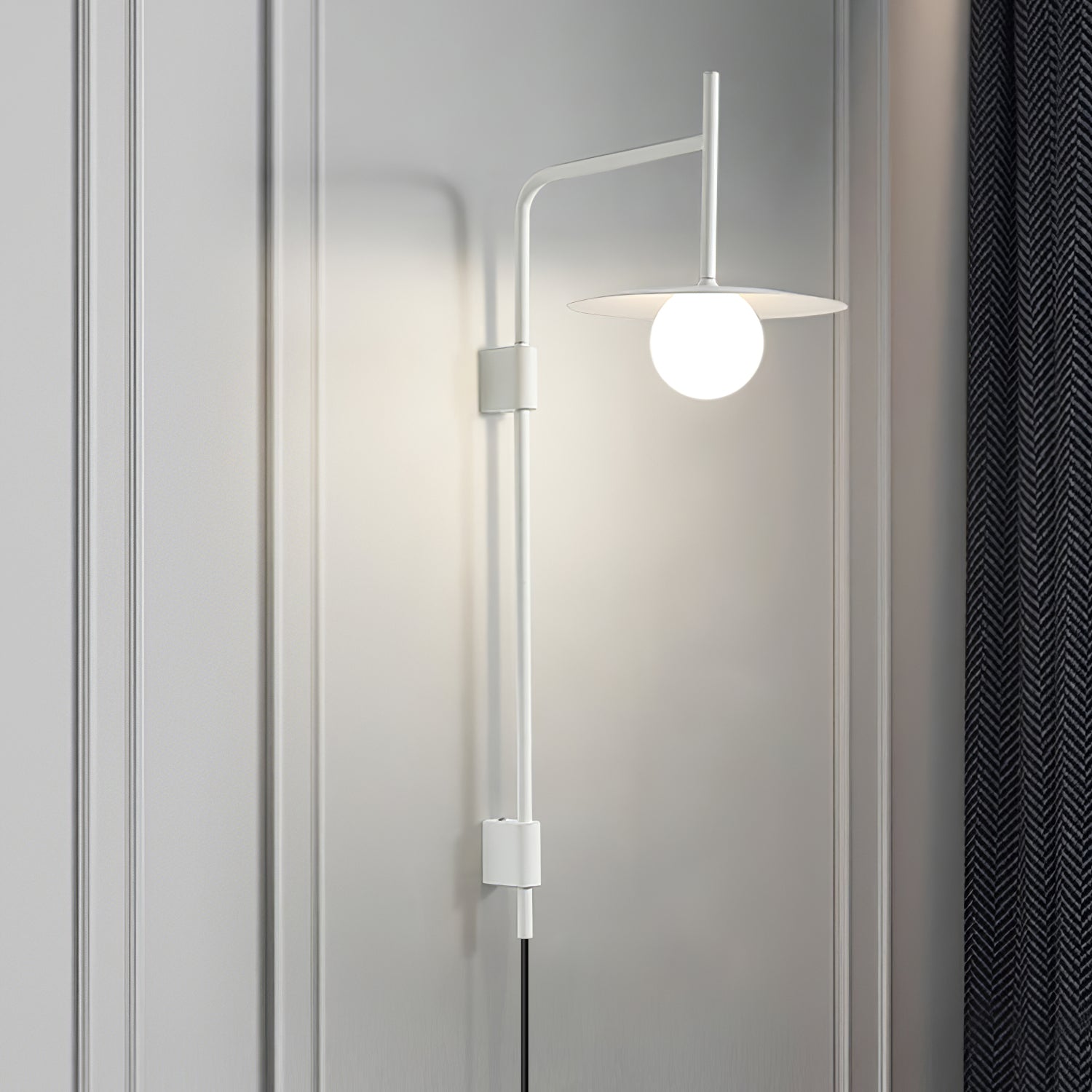 Ayumi Japandi Frosted Glass Minimalist Metal Wall Lamp