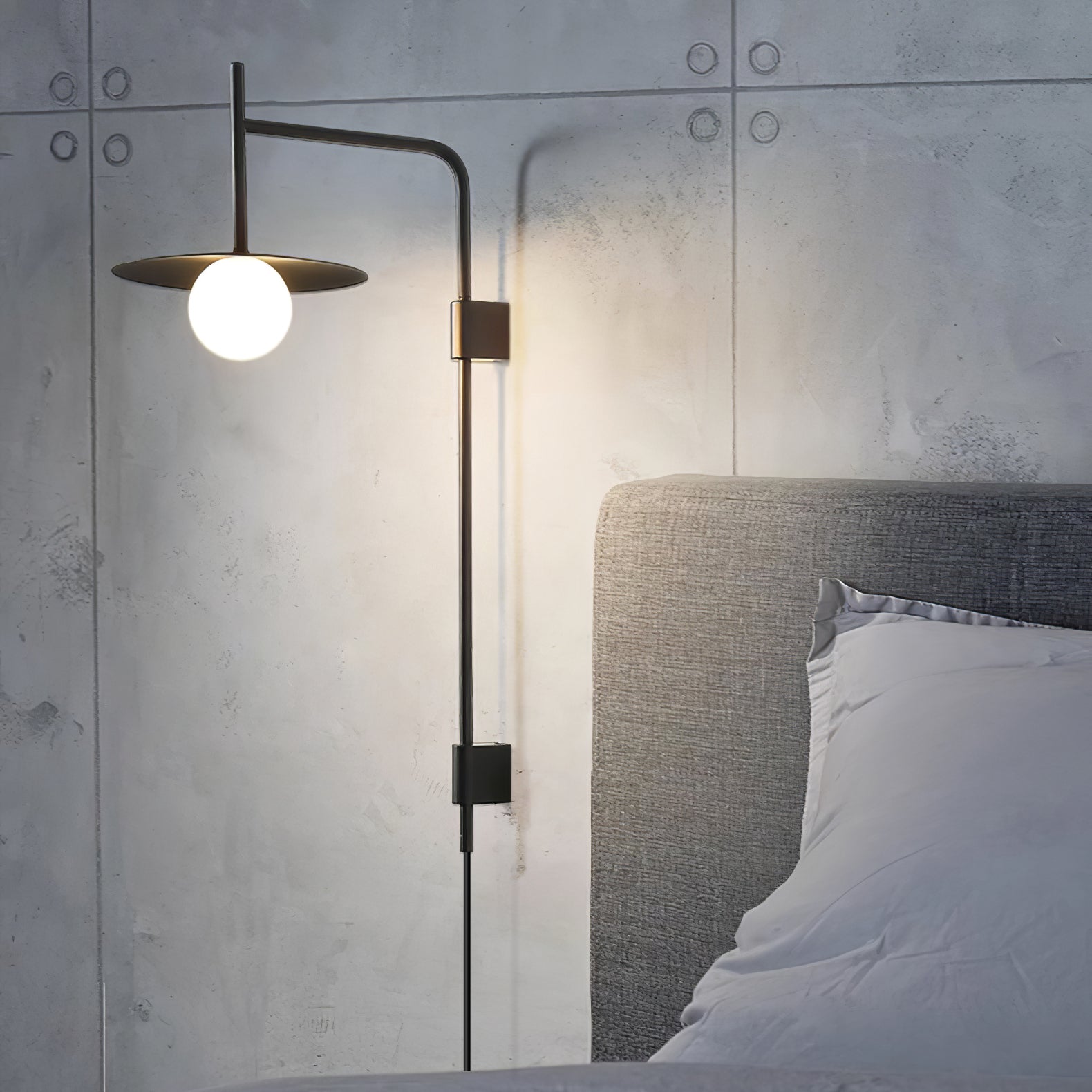 Ayumi Japandi Frosted Glass Minimalist Metal Wall Lamp