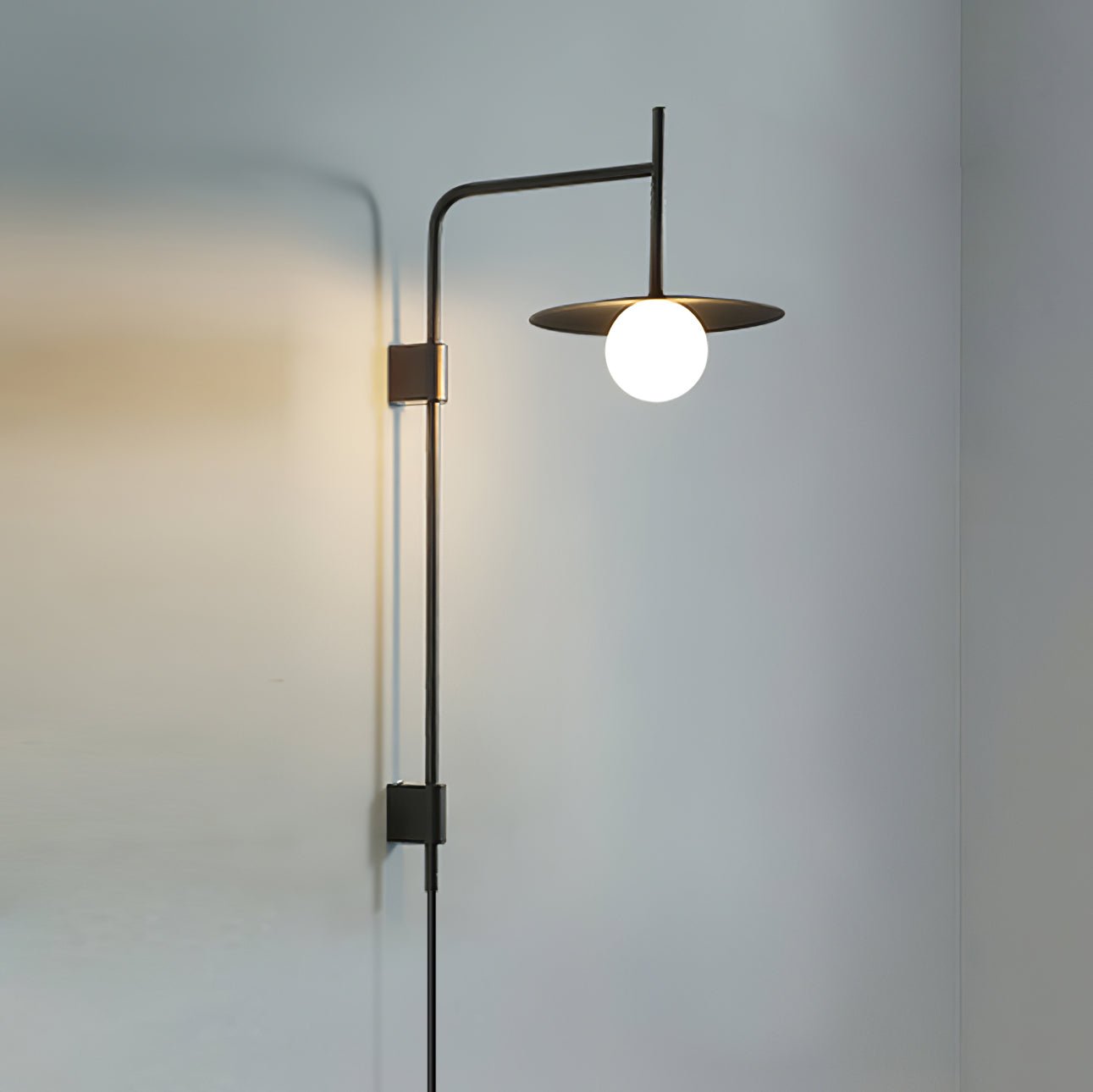 Ayumi Japandi Frosted Glass Minimalist Metal Wall Lamp