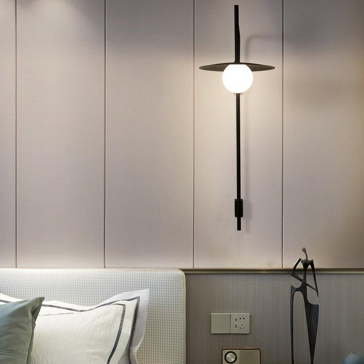 Ayumi Japandi Frosted Glass Minimalist Metal Wall Lamp