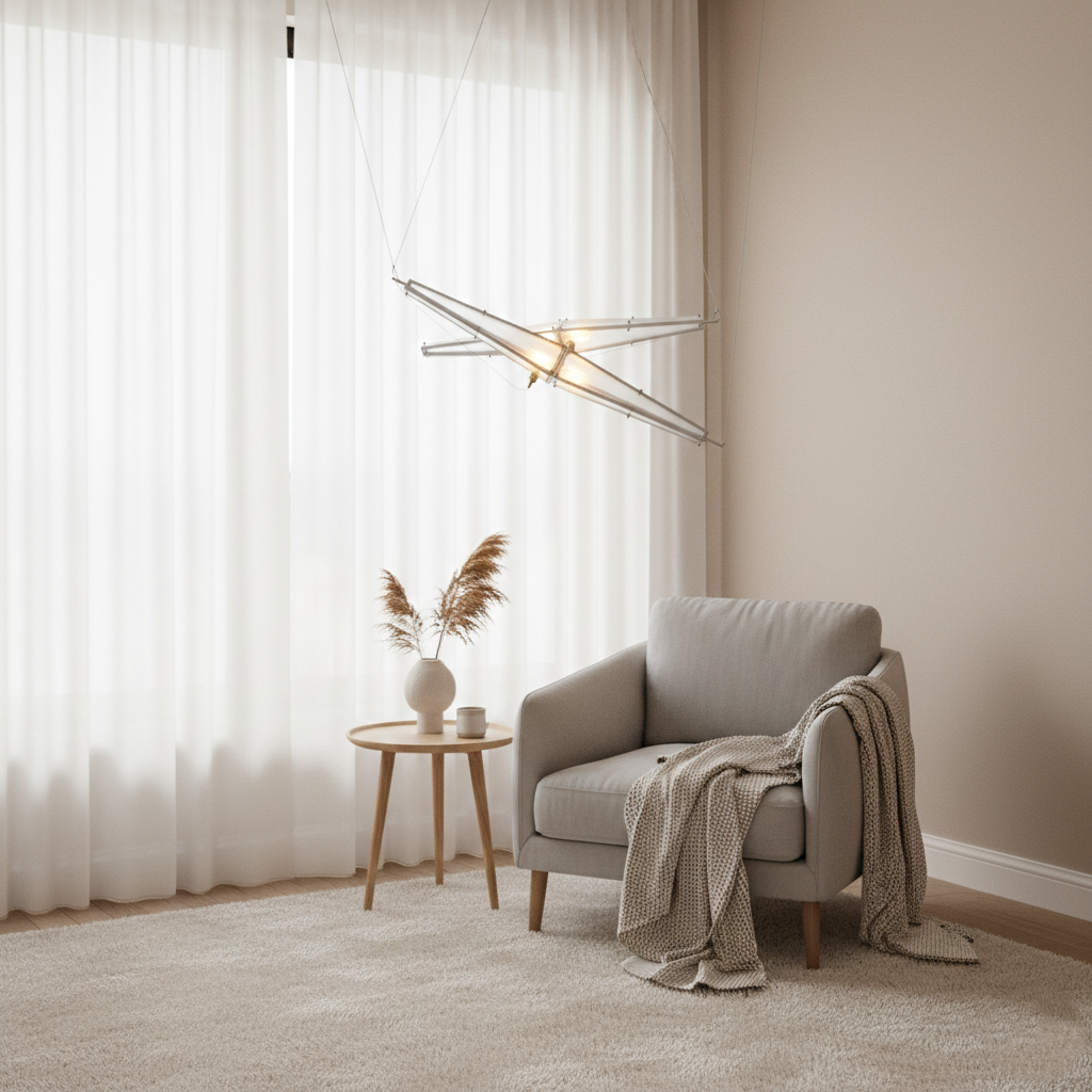 Arco Modern Linear Glass Cone Pendant Light