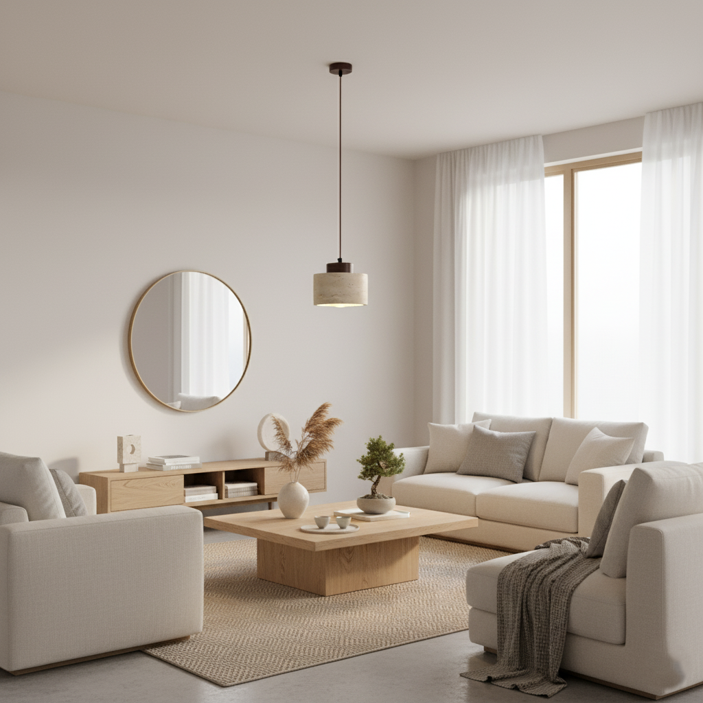 Nordic Travertin Klarglas Pendelleuchte