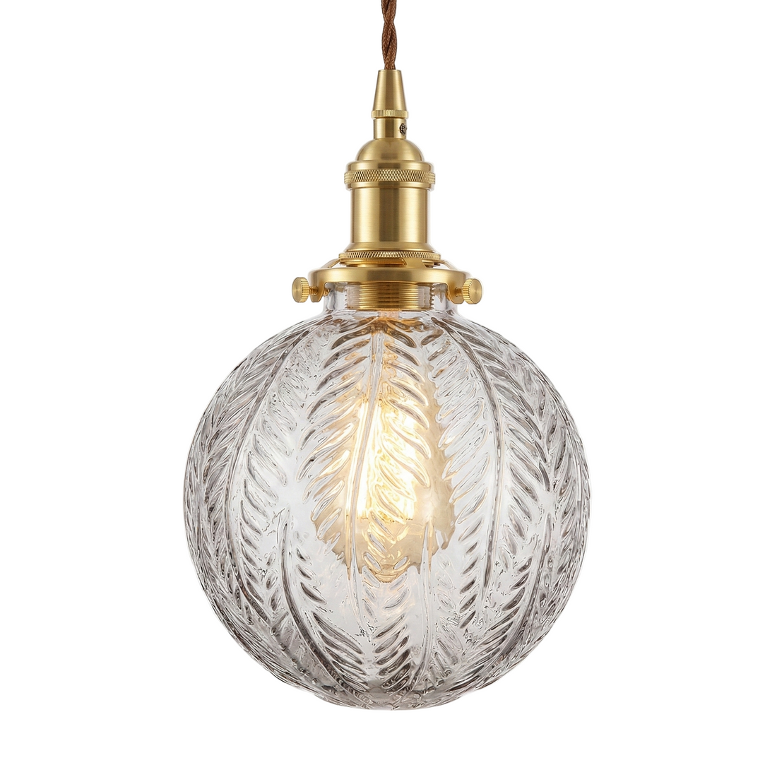 Elwyn Feather Glass Globe Pendant Light