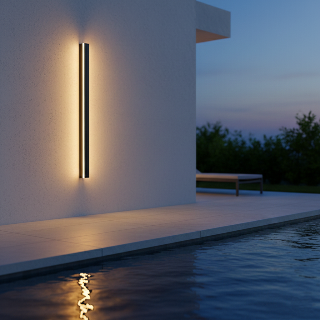 Edge Smooth Minimalist Linear Metal Outdoor Wall Lamp