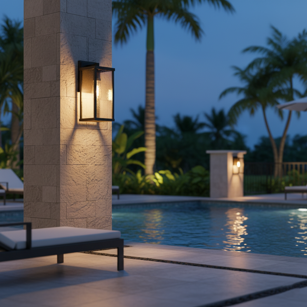 Lampada da parete esterna Retro Radenko in vetro