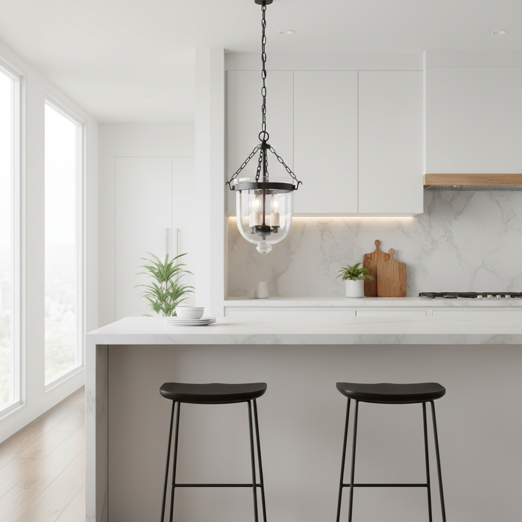 Lowie Retro Brass Glass Pendant Light