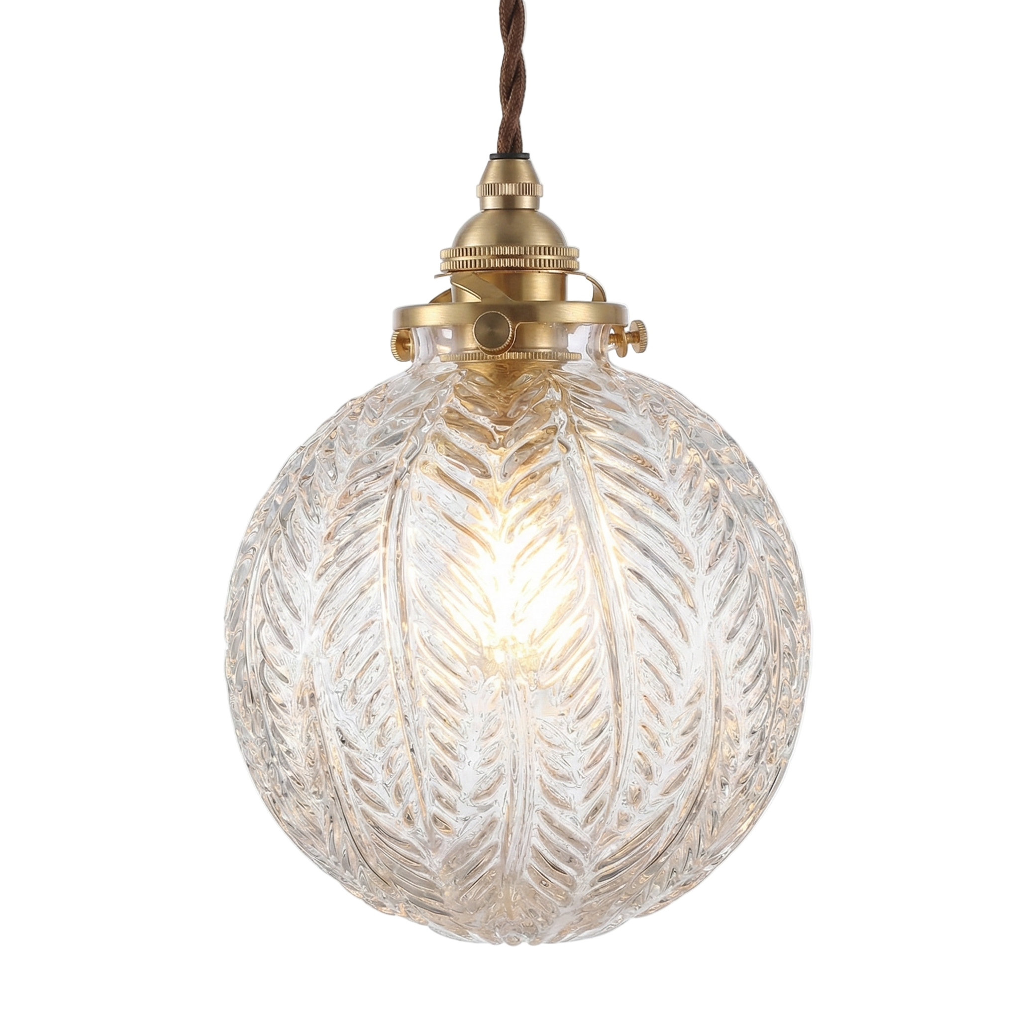 Elwyn Feather Glass Globe Pendant Light