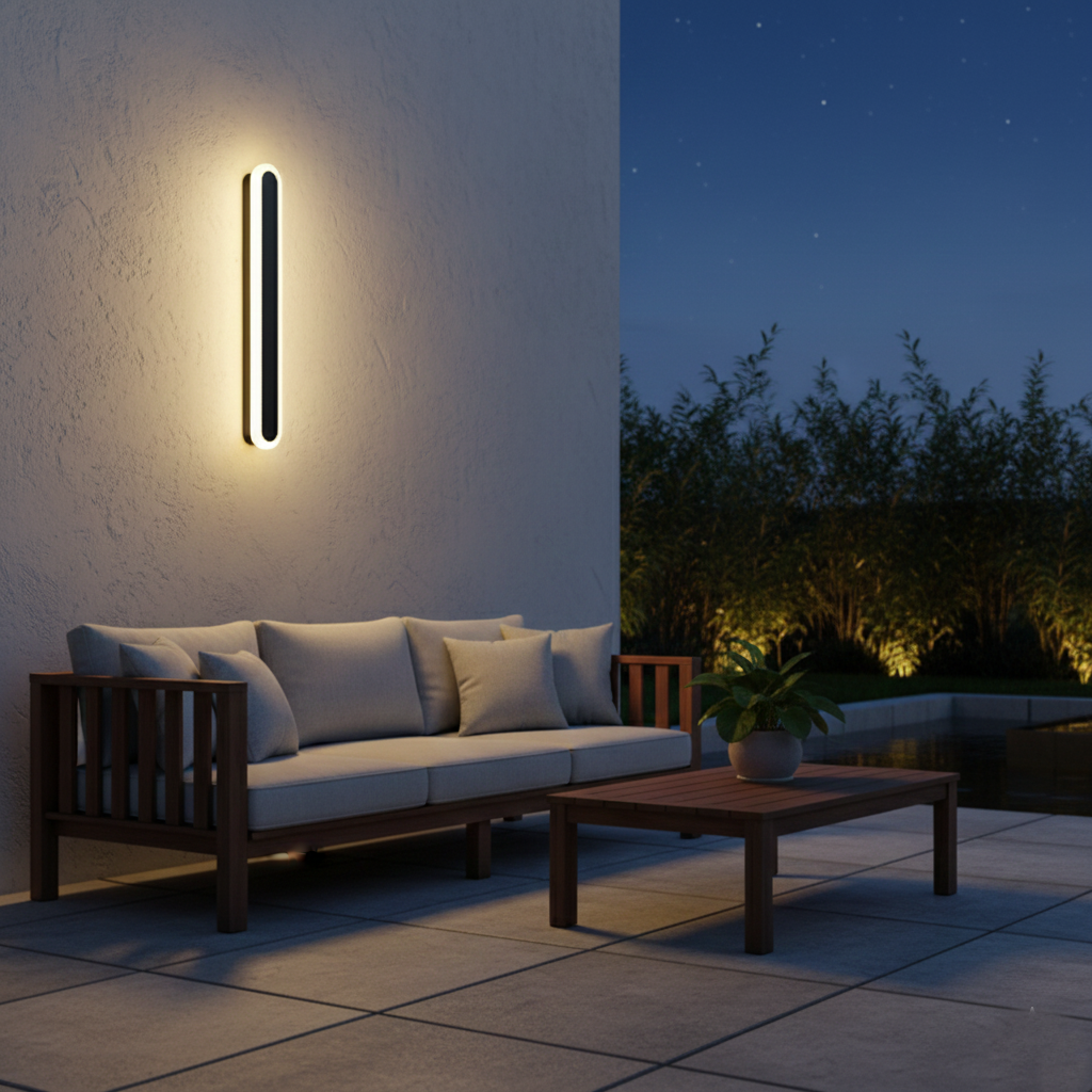 Edge Minimalist Metal Oval IP65 WaterProof Outdoor Wall Light