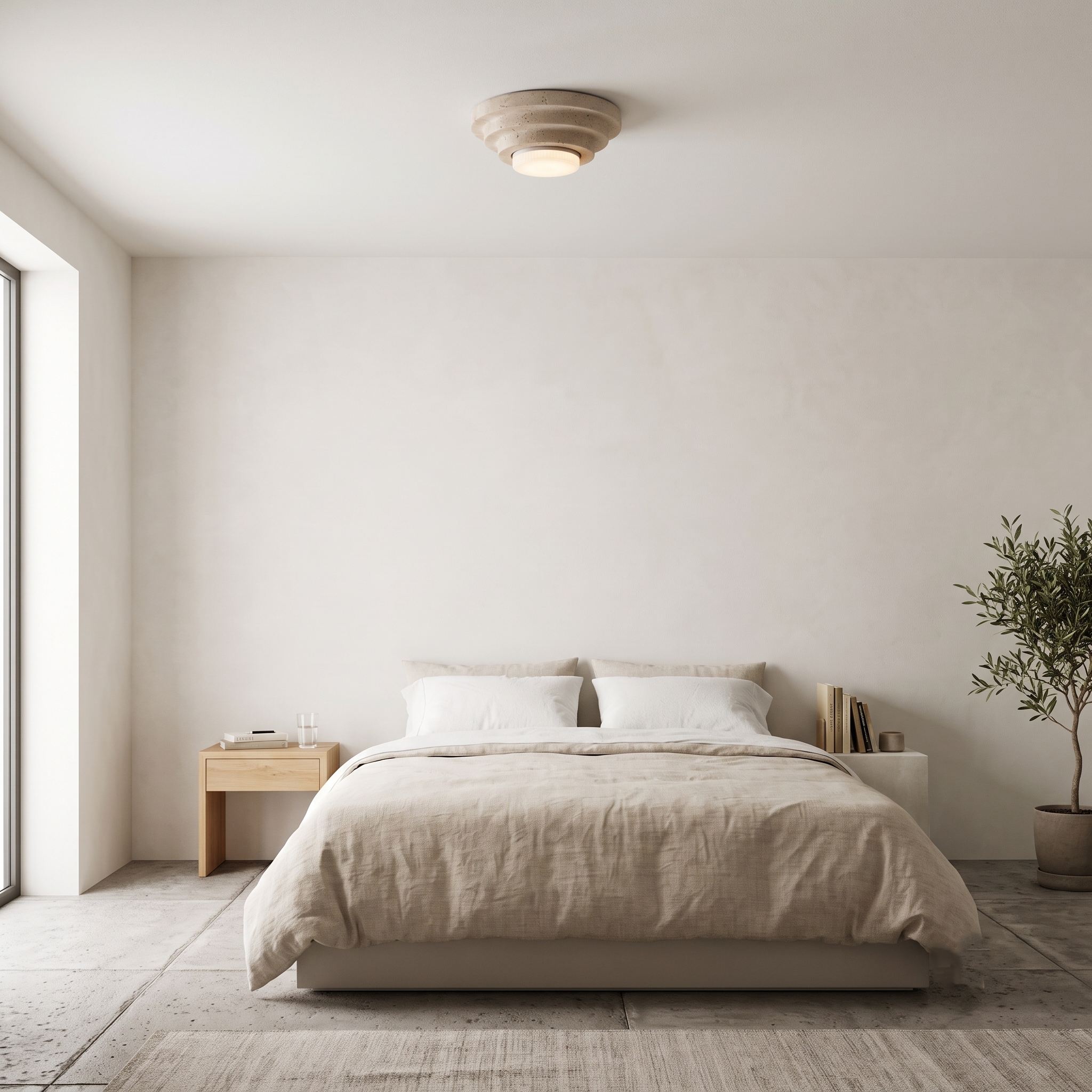 Zephyr Modern Travertine Ceiling Light