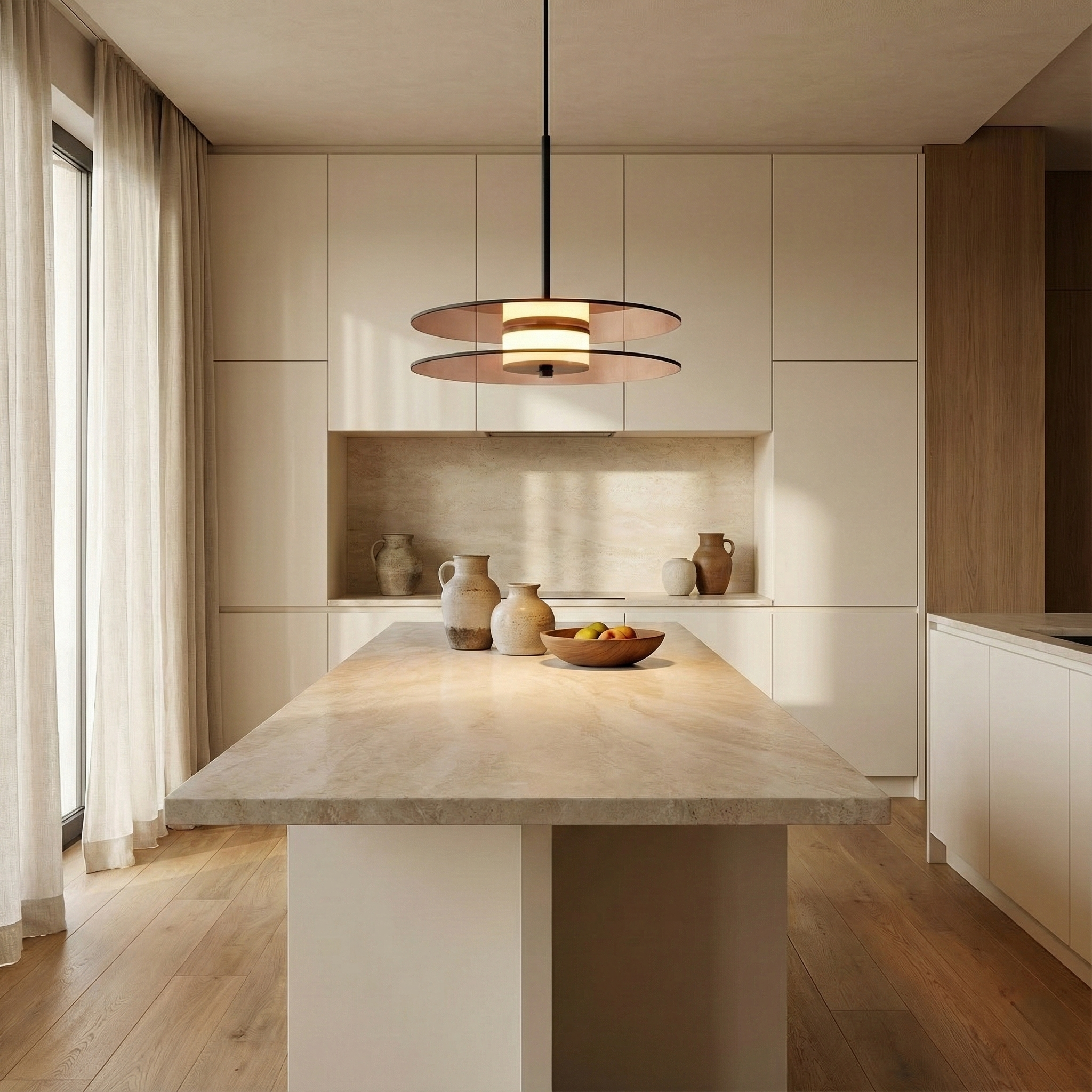 Lumira Amber Glow Minimalist Glass Pendant Light