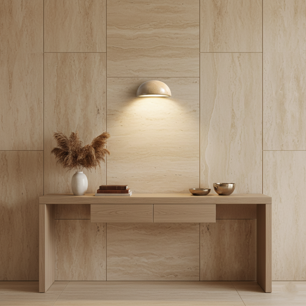 Travertin Nordische Halbrunde Wandlampe