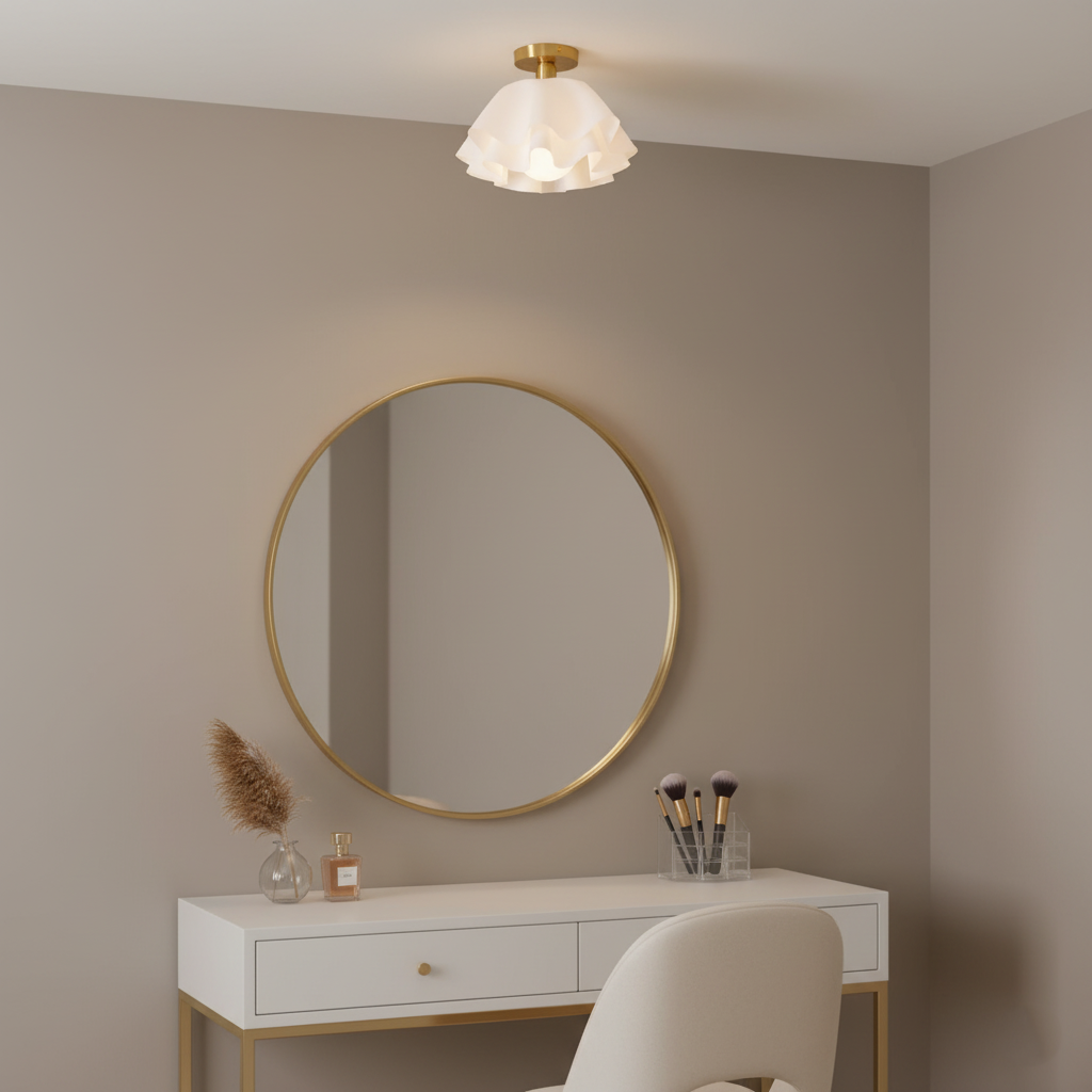 Lustra Pleated Retro Brass Acrylic Ceiling Light