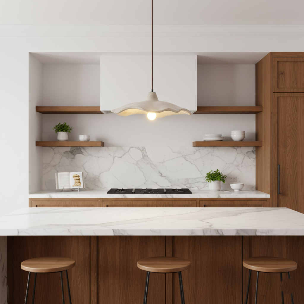 Nordic Wabi-Sabi Flower-Shaped Cement Pendant Light