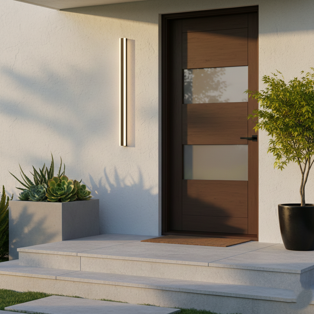 Edge Smooth Minimalist Linear Metal Outdoor Wall Lamp