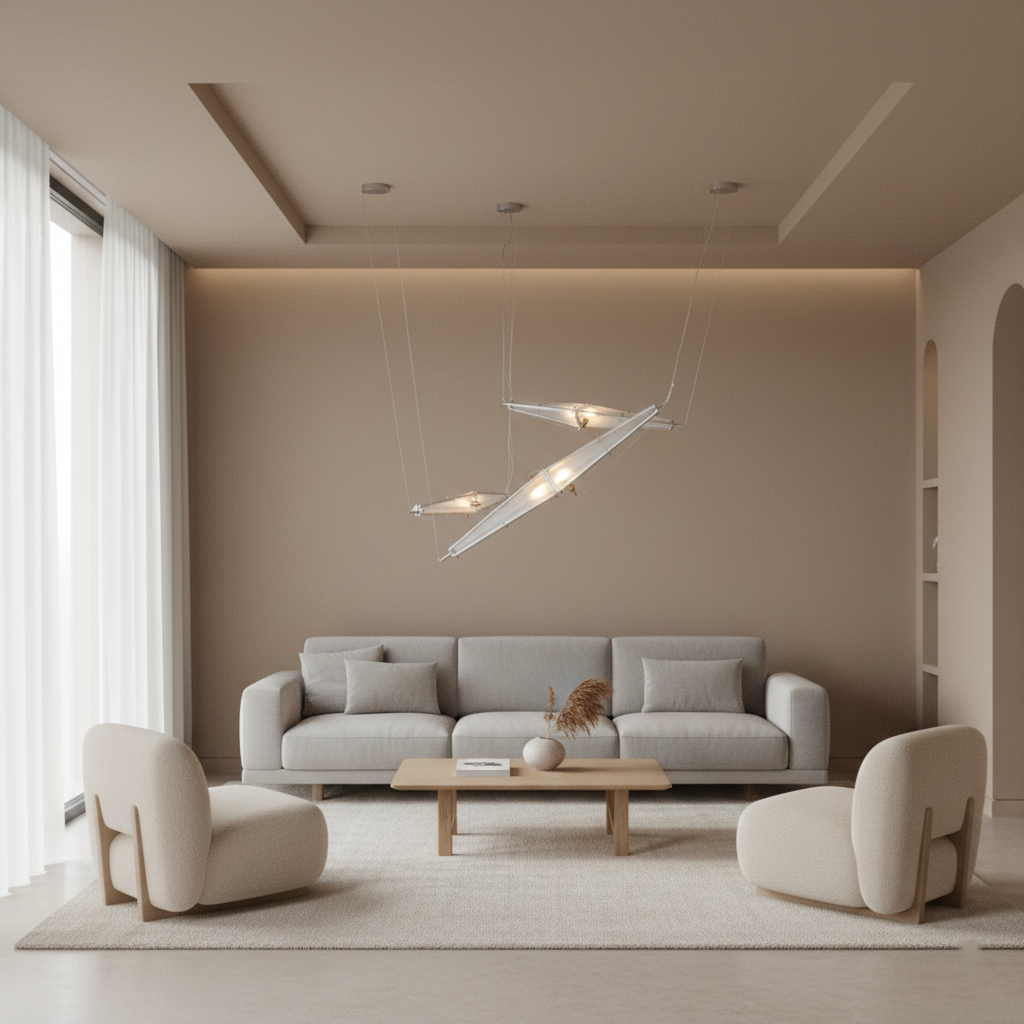 Arco Modern Linear Glass Cone Pendant Light