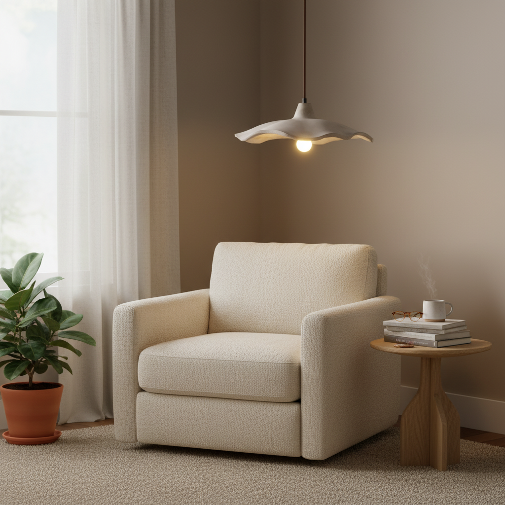 Nordic Wabi-Sabi Flower-Shaped Cement Pendant Light