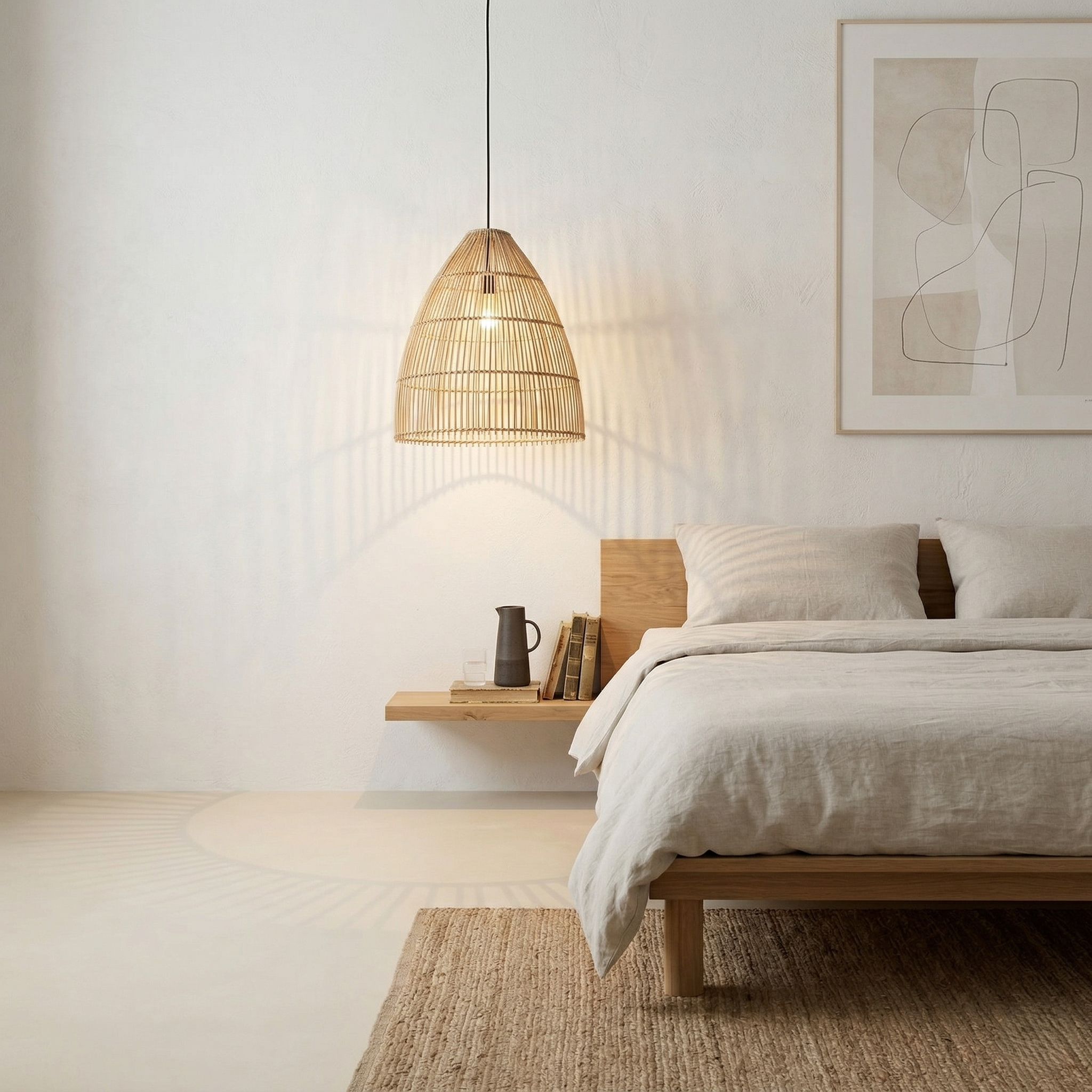 Runa Boho Rattan Pendelleuchte