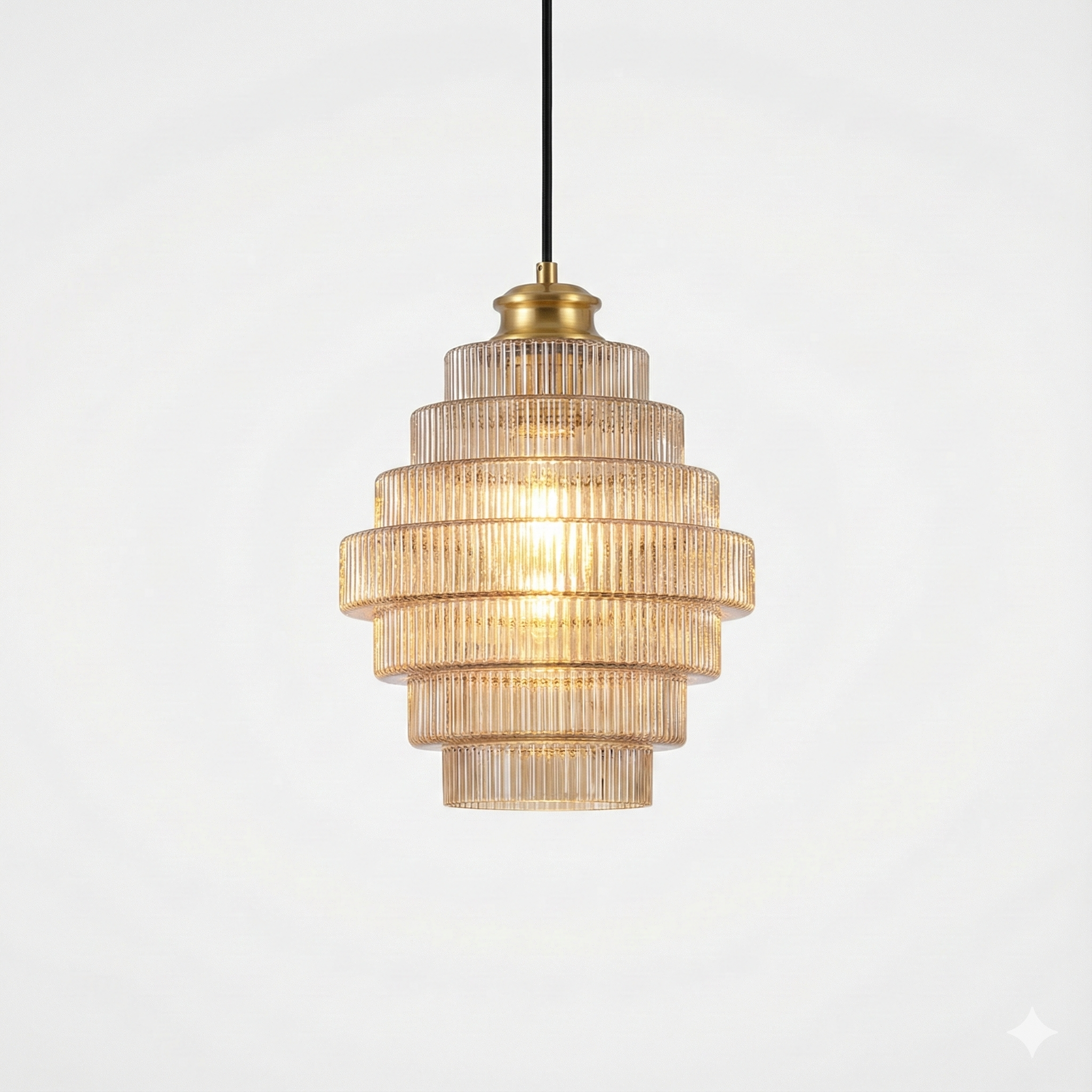 Kaela Vintage Striped Glass Pendant Light