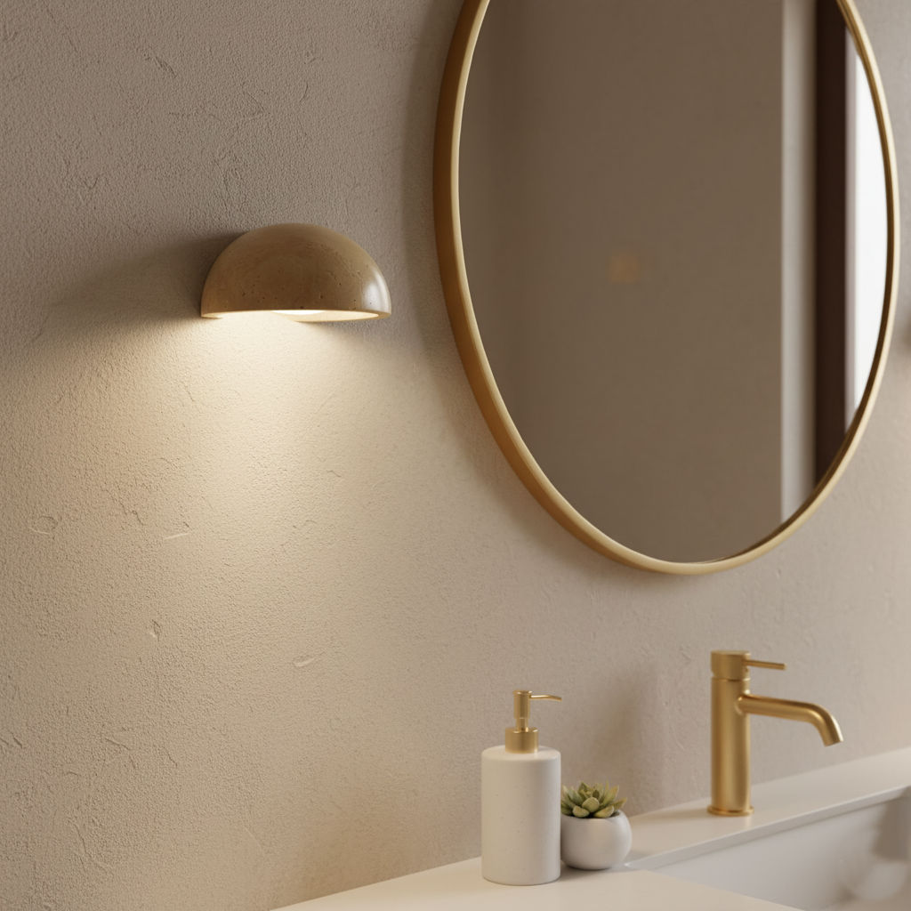 Travertin Nordische Halbrunde Wandlampe