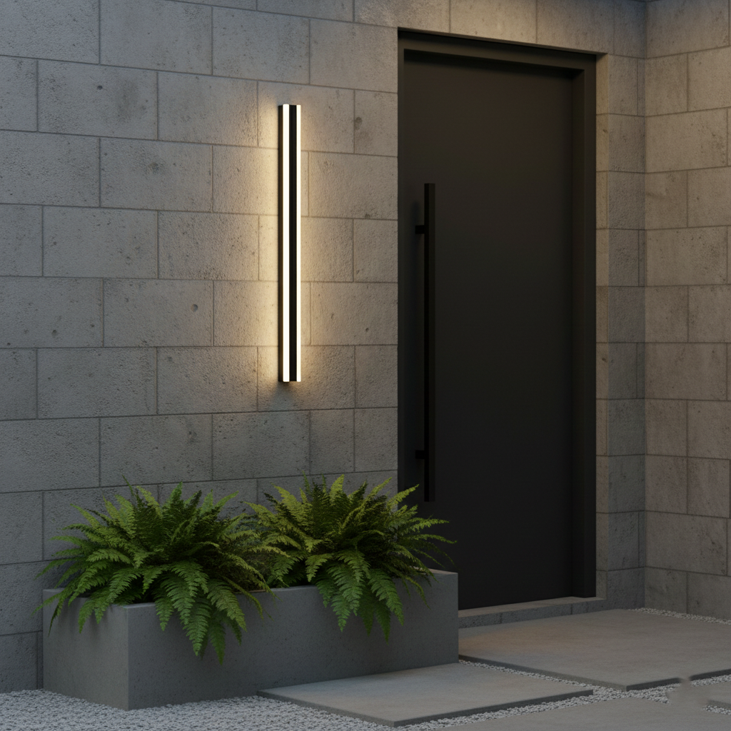 Edge Smooth Minimalist Linear Metal Outdoor Wall Lamp