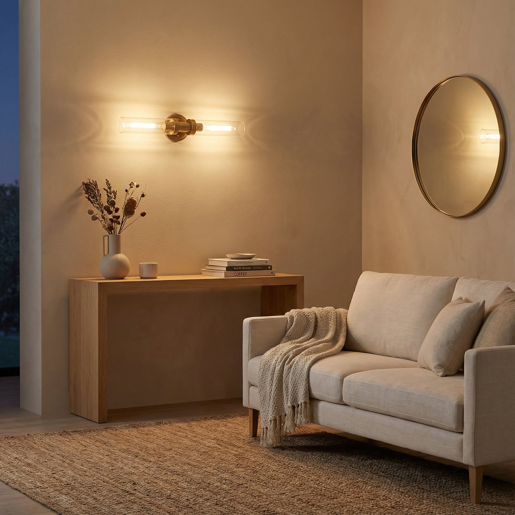 Averin Modern Glass Double Tube Wall Light