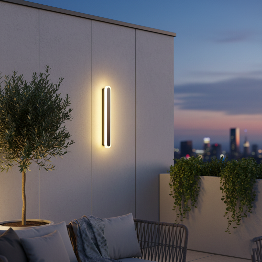 Edge Minimalist Metal Oval IP65 WaterProof Outdoor Wall Light