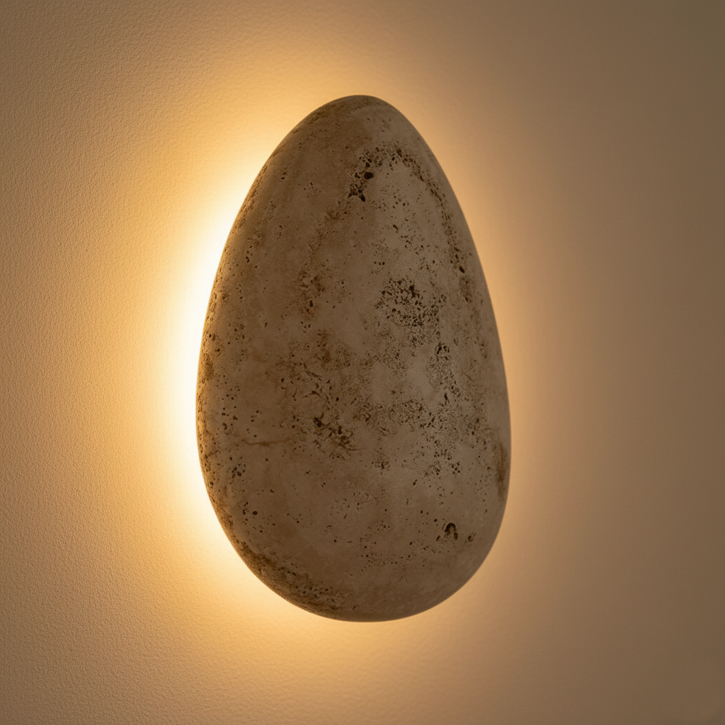 Nordic Beatrice Floating Travertine Stone Wall Light